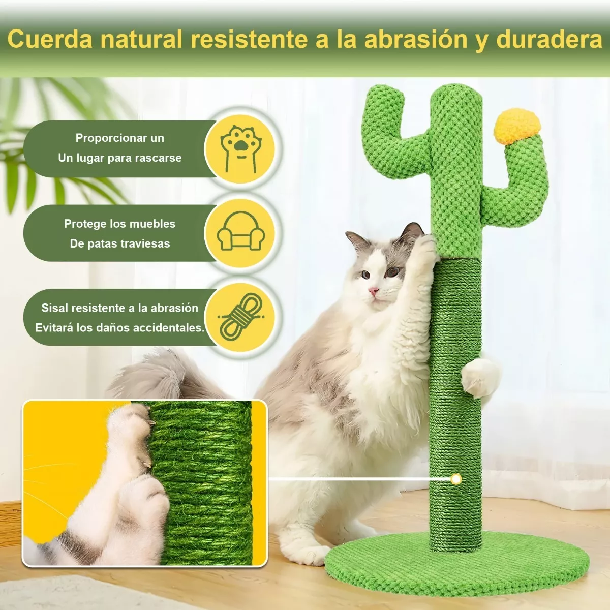 Poste Rascado, 21.25 Pulgadas Rascador Para Gatos Cactus