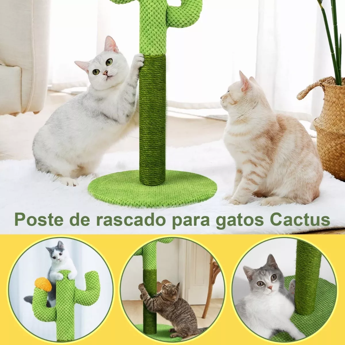 Poste Rascado, 21.25 Pulgadas Rascador Para Gatos Cactus