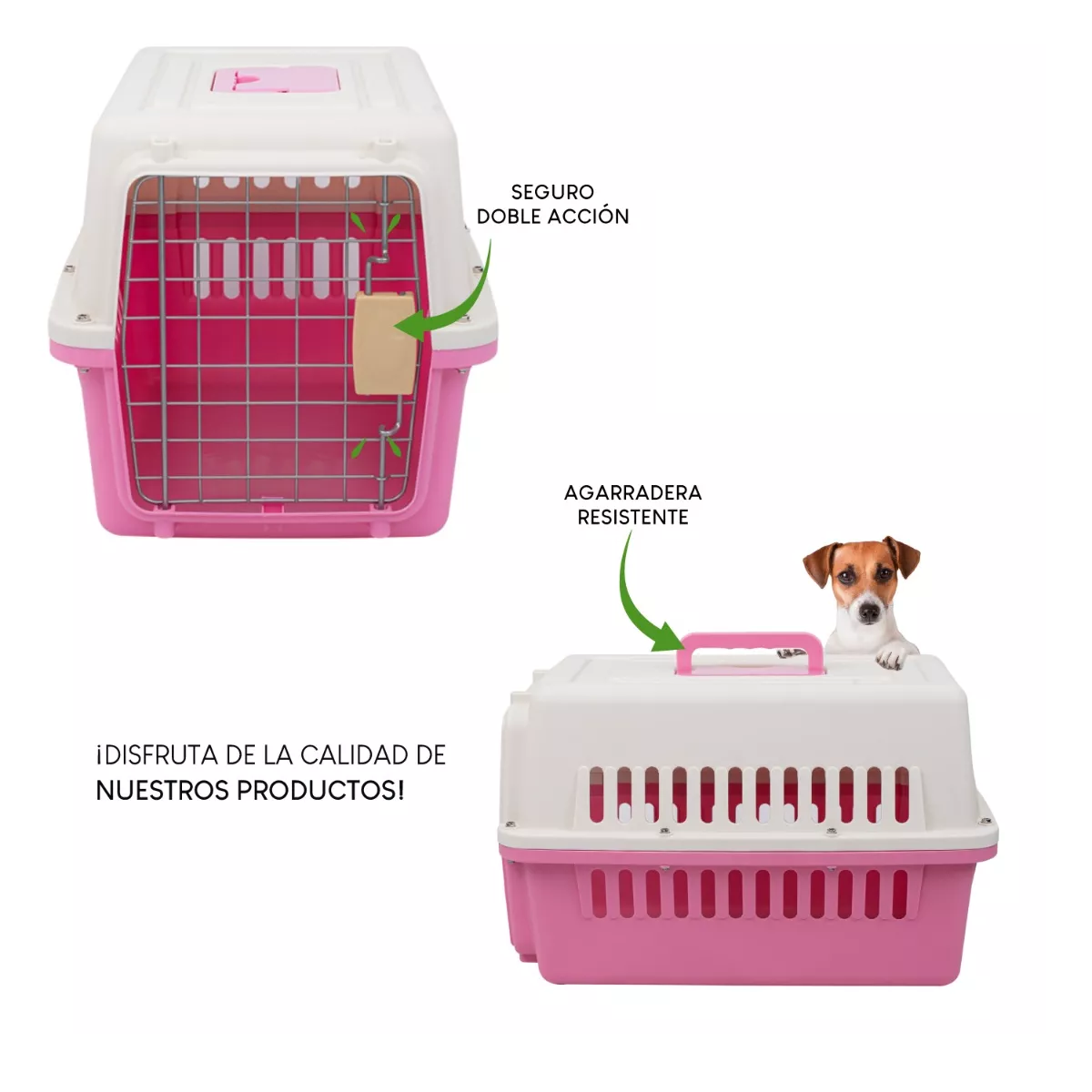 Jaula Transportadora  Mascotas Caja Viaje Gato Perro Rosa