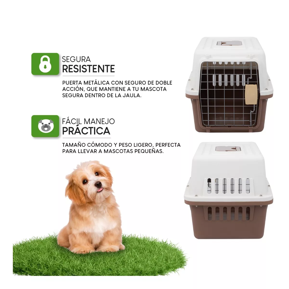 Jaula Transportadora  Mascotas Caja Viaje Gato Perro Cafe