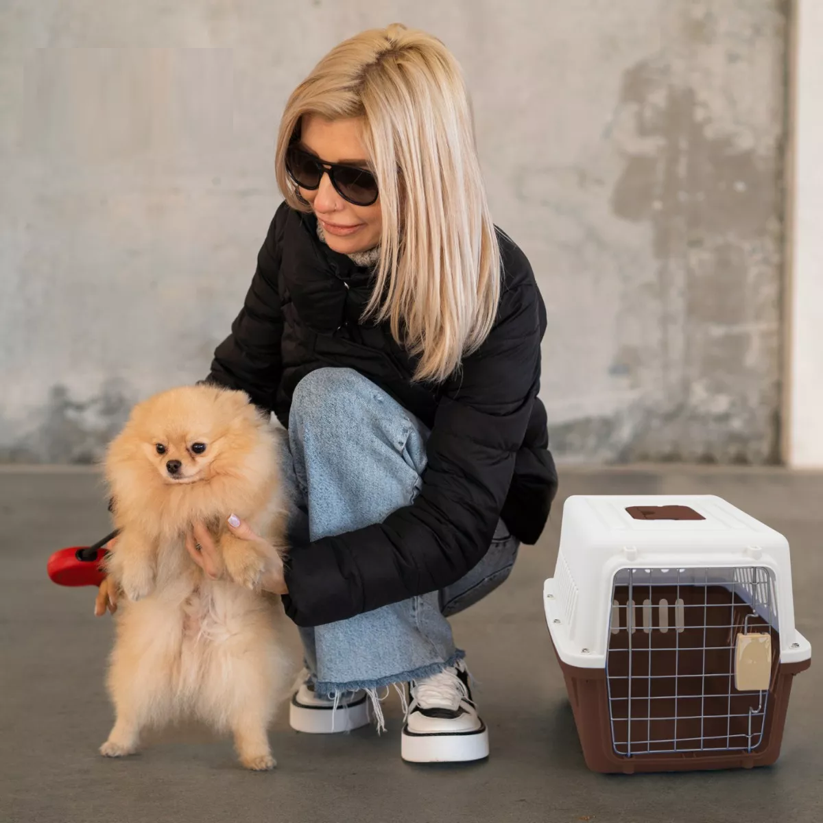 Jaula Transportadora  Mascotas Caja Viaje Gato Perro Cafe