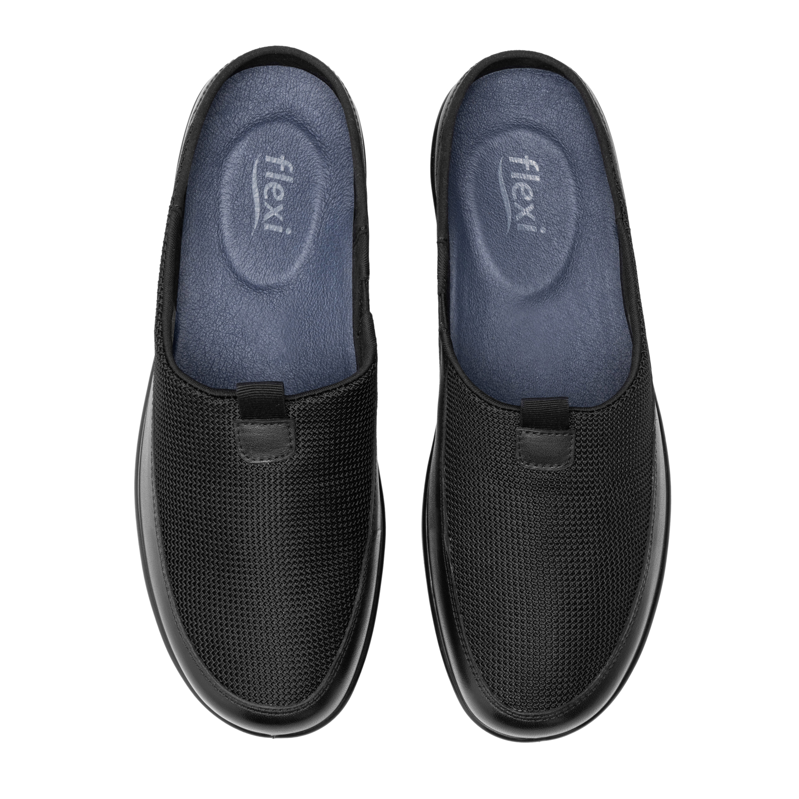 Zapato Tipo Zuecos Para Dama Flexi 51724 Negro Textil Destalonado