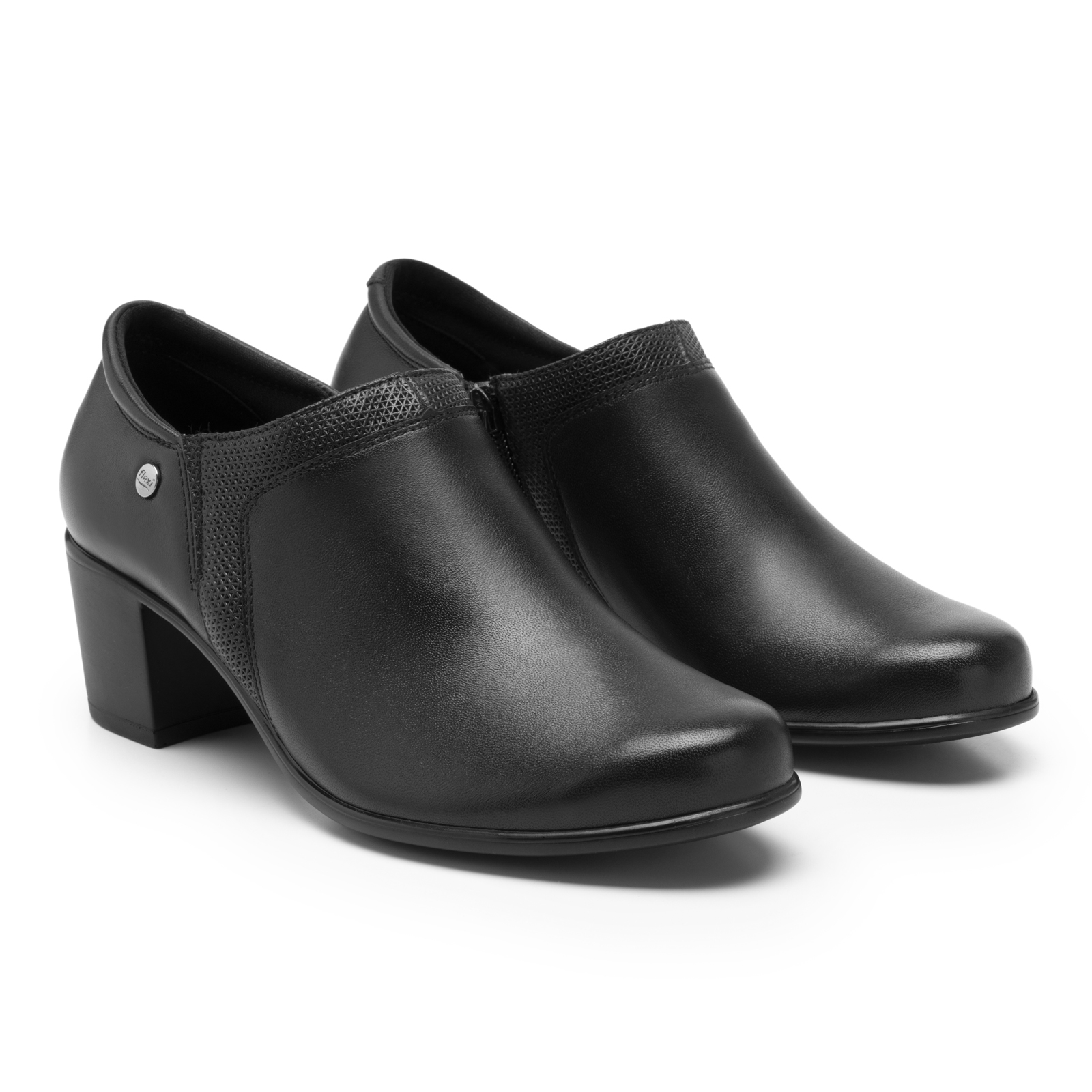 Zapato De Tacon Mujer Flexi Semi Vestir 110413 Negro Cierre