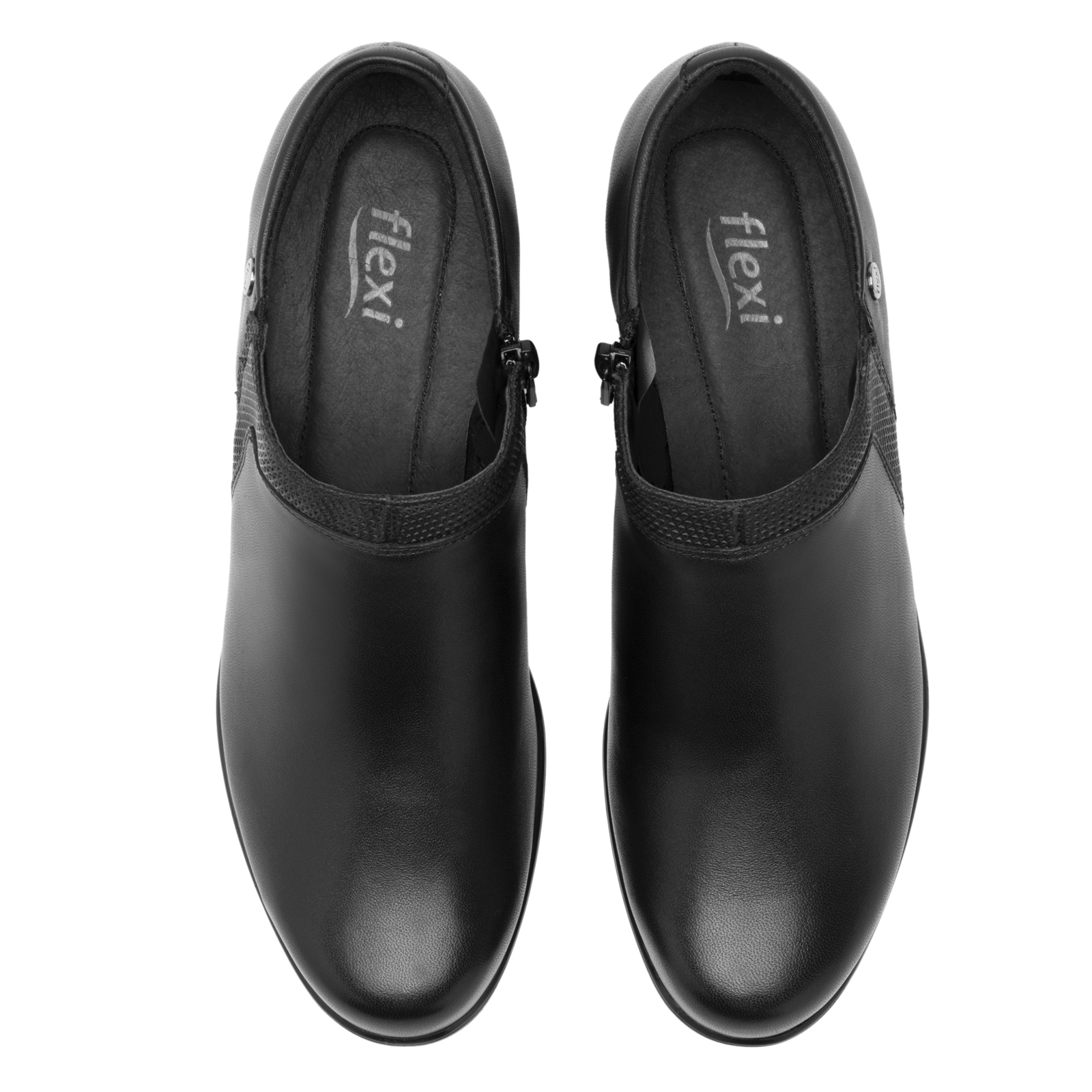 Zapato De Tacon Mujer Flexi Semi Vestir 110413 Negro Cierre