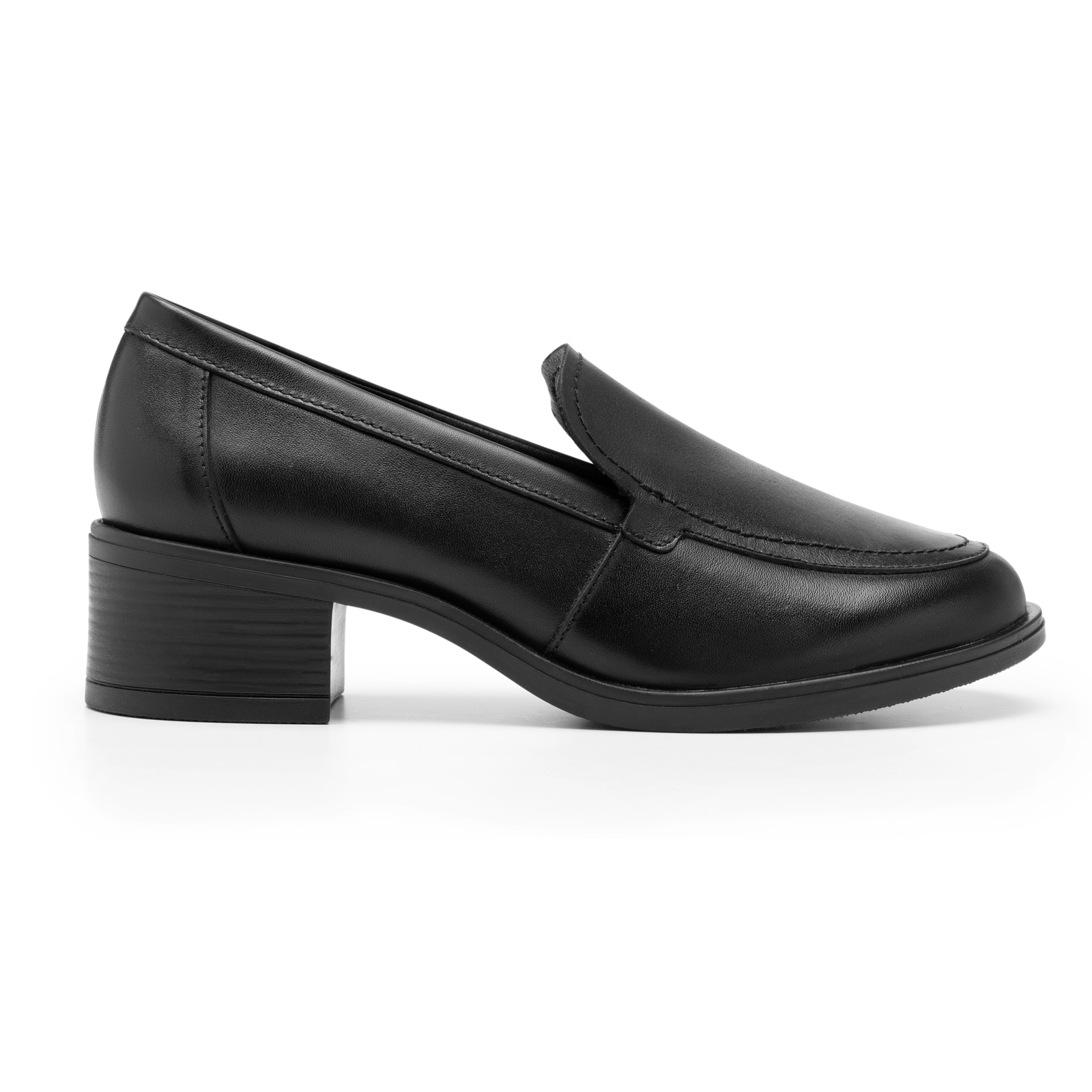 Mocasines Loafer Con Tacon De Mujer Flexi 119509 Piel Negro