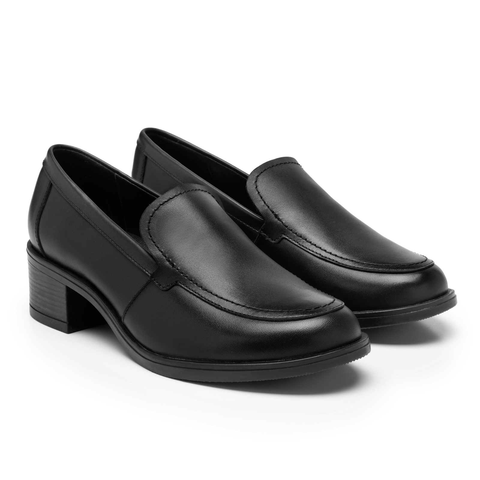 Mocasines Loafer Con Tacon De Mujer Flexi 119509 Piel Negro