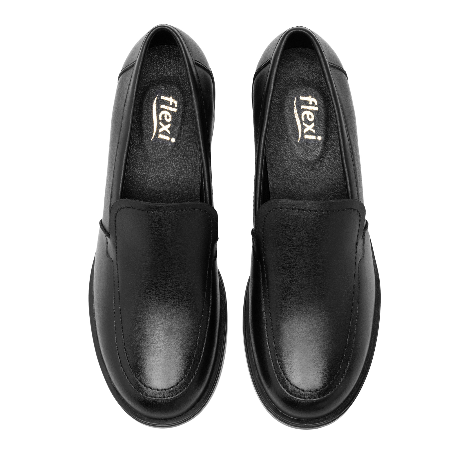 Mocasines Loafer Con Tacon De Mujer Flexi 119509 Piel Negro
