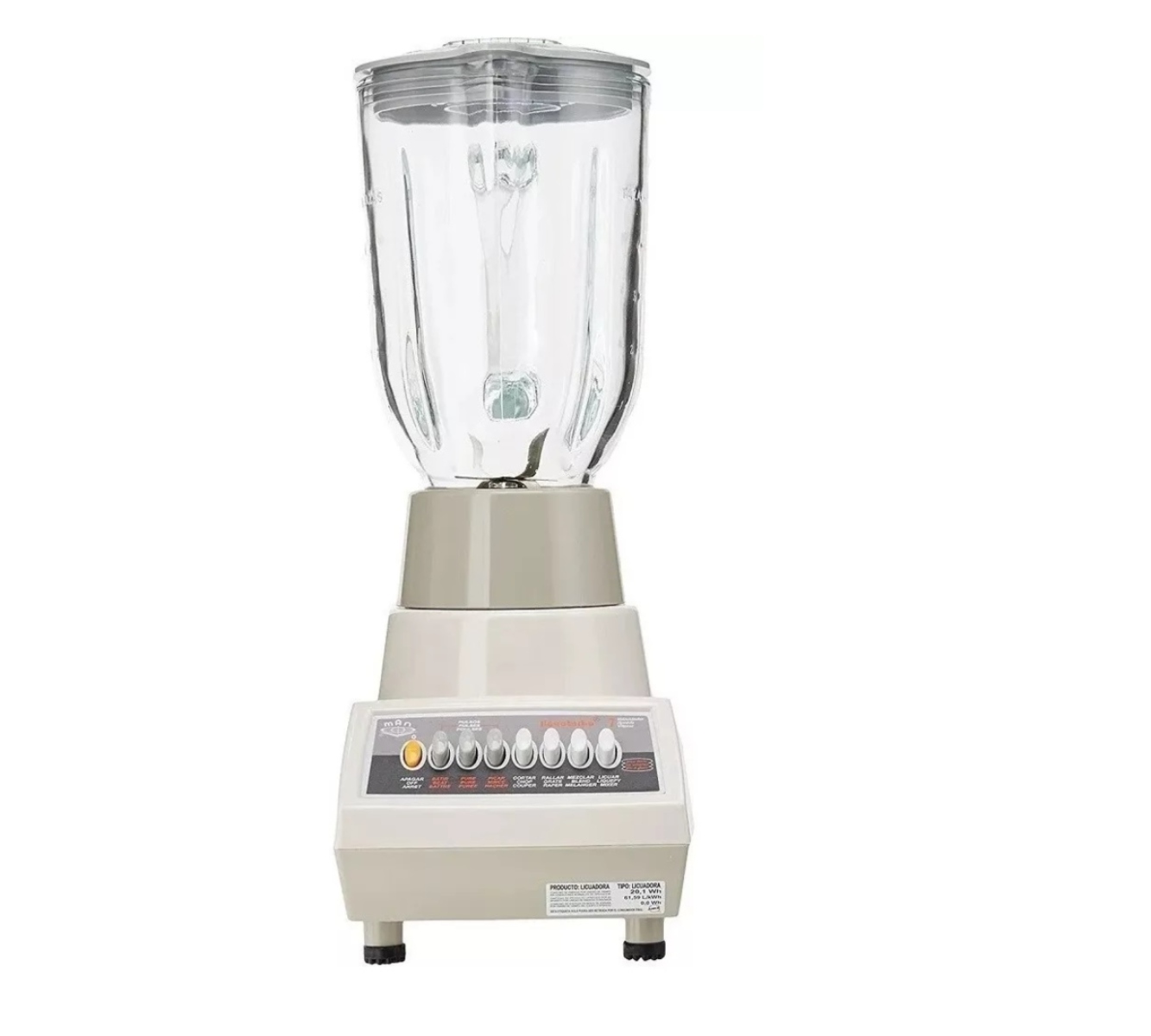 LICUADORA MAN 507-LIC 7 VEL 550 WATTS VASO DE VIDRIO ORTY2