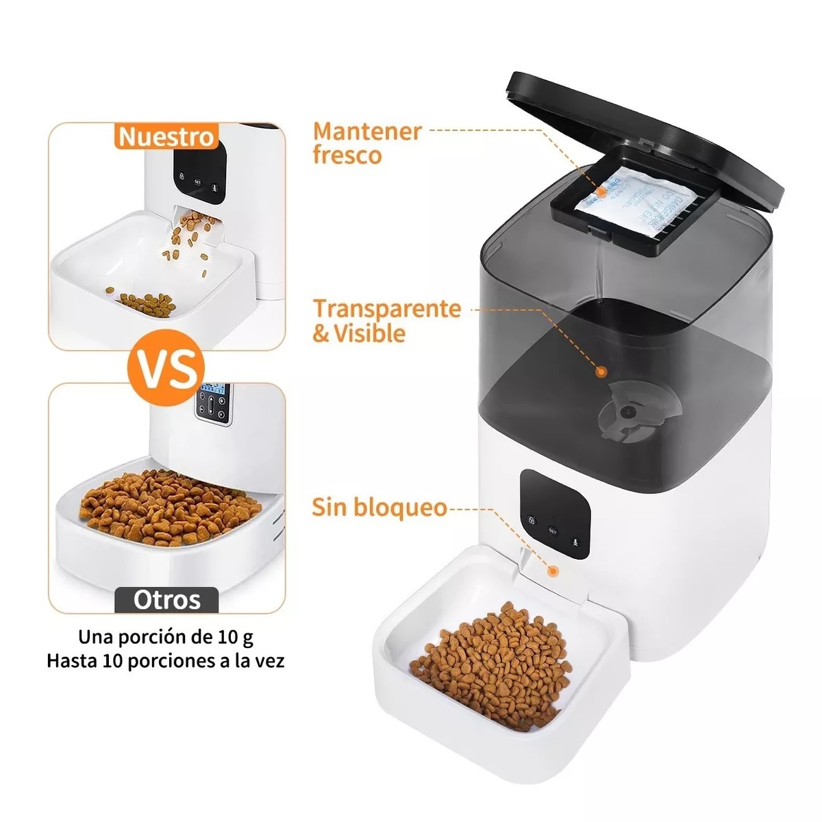 Comedero Automático Para Gatos Y Perros Con App Wifi, 5l