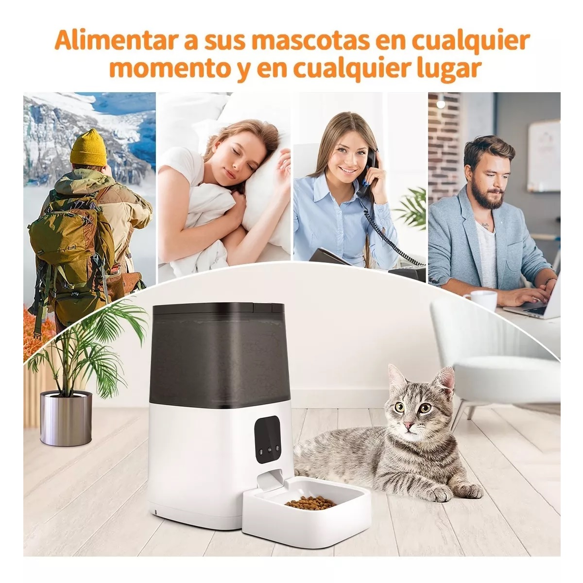Comedero Automático Para Gatos Y Perros Con App Wifi, 5l