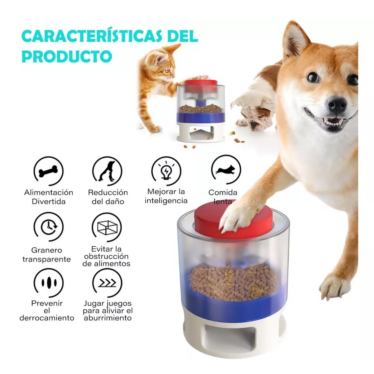 Dispensador De Alimentador Automatico Para Perros Y Gatos