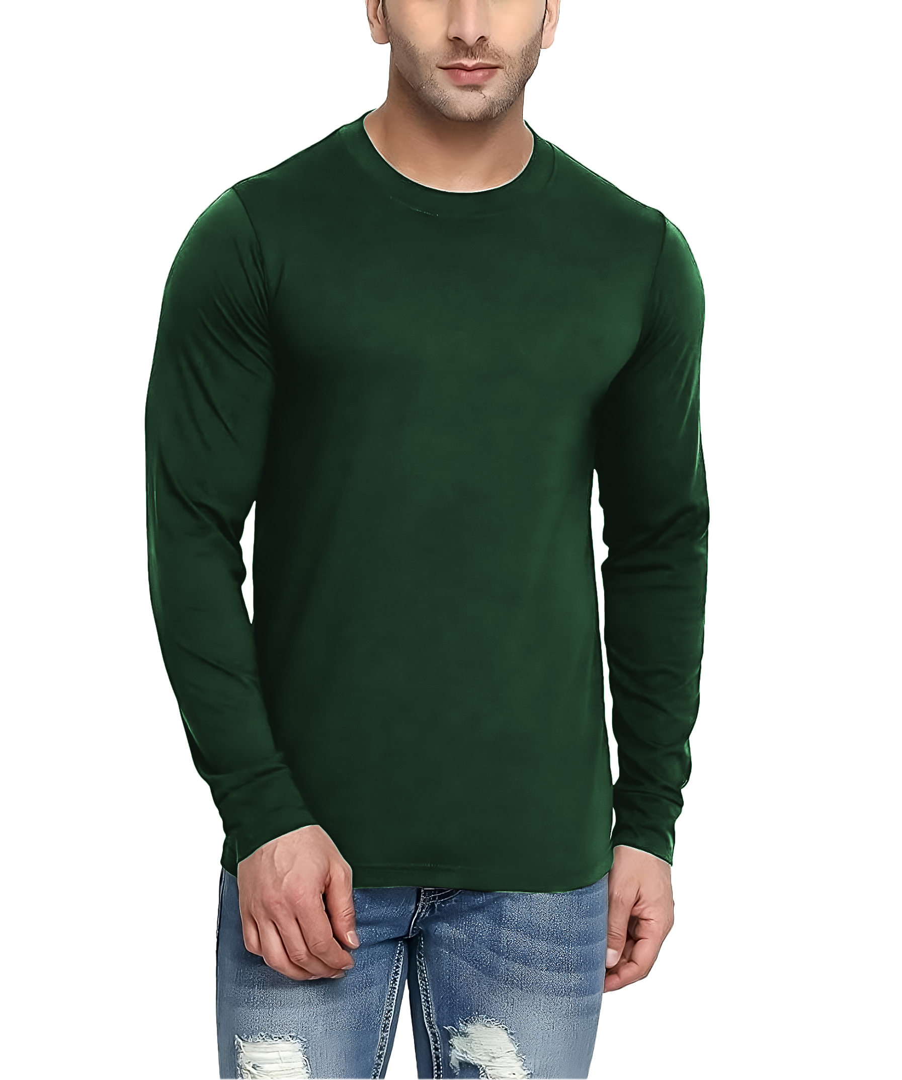 Playera casual basica fresca juvenil hombre xally 2321 cuello redondo manga larga