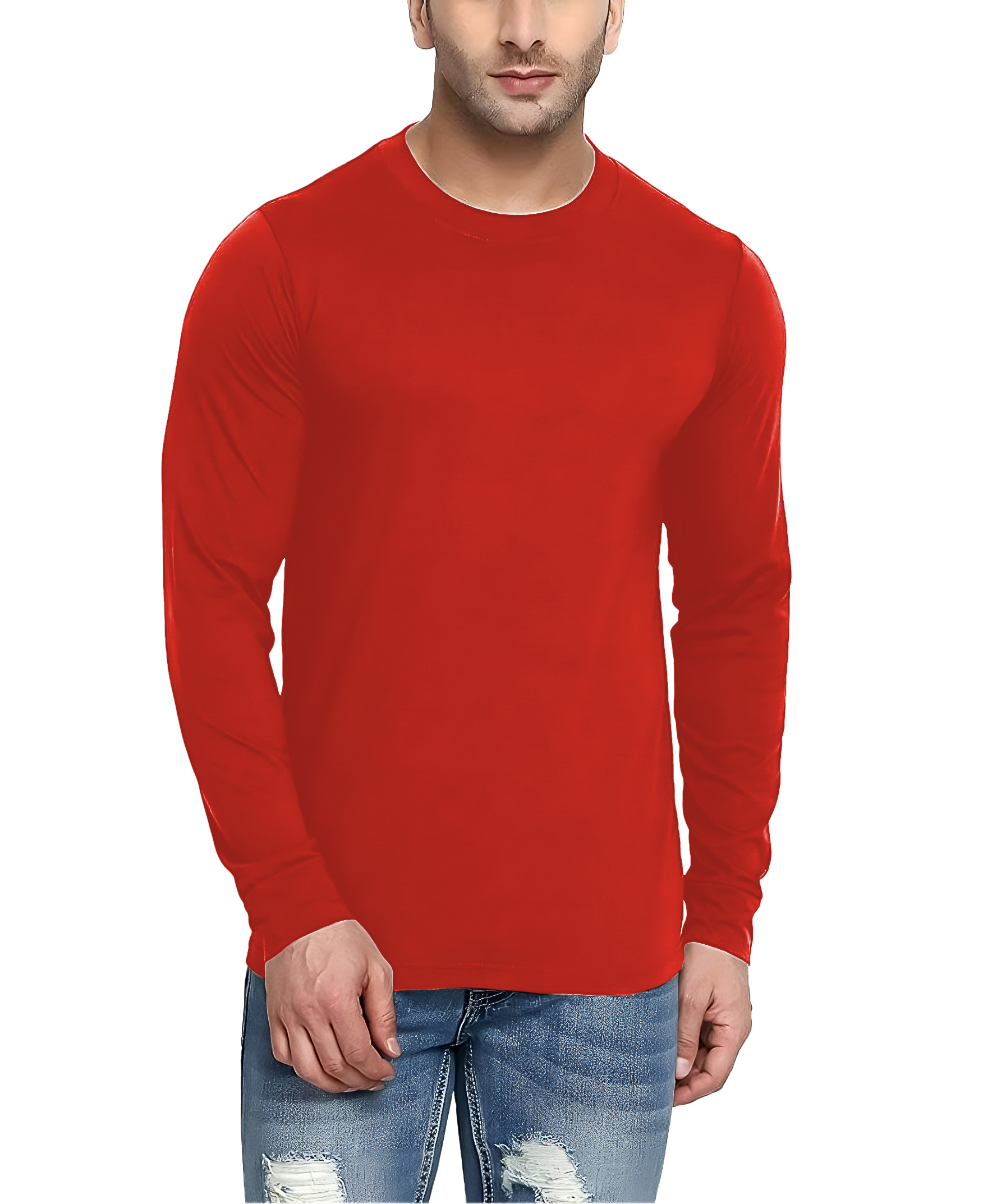 Playera casual basica fresca juvenil hombre xally 2321 cuello redondo manga larga