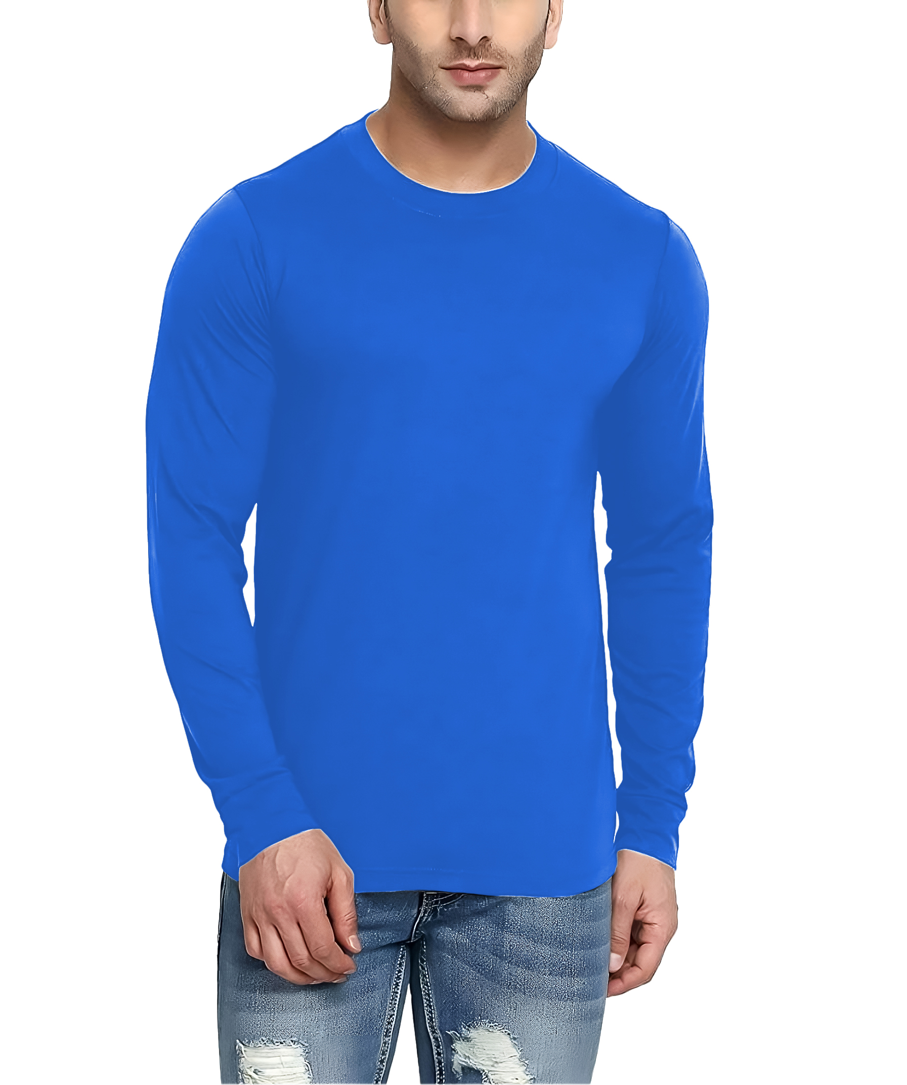 Playera casual basica fresca juvenil hombre xally 2321 cuello redondo manga larga