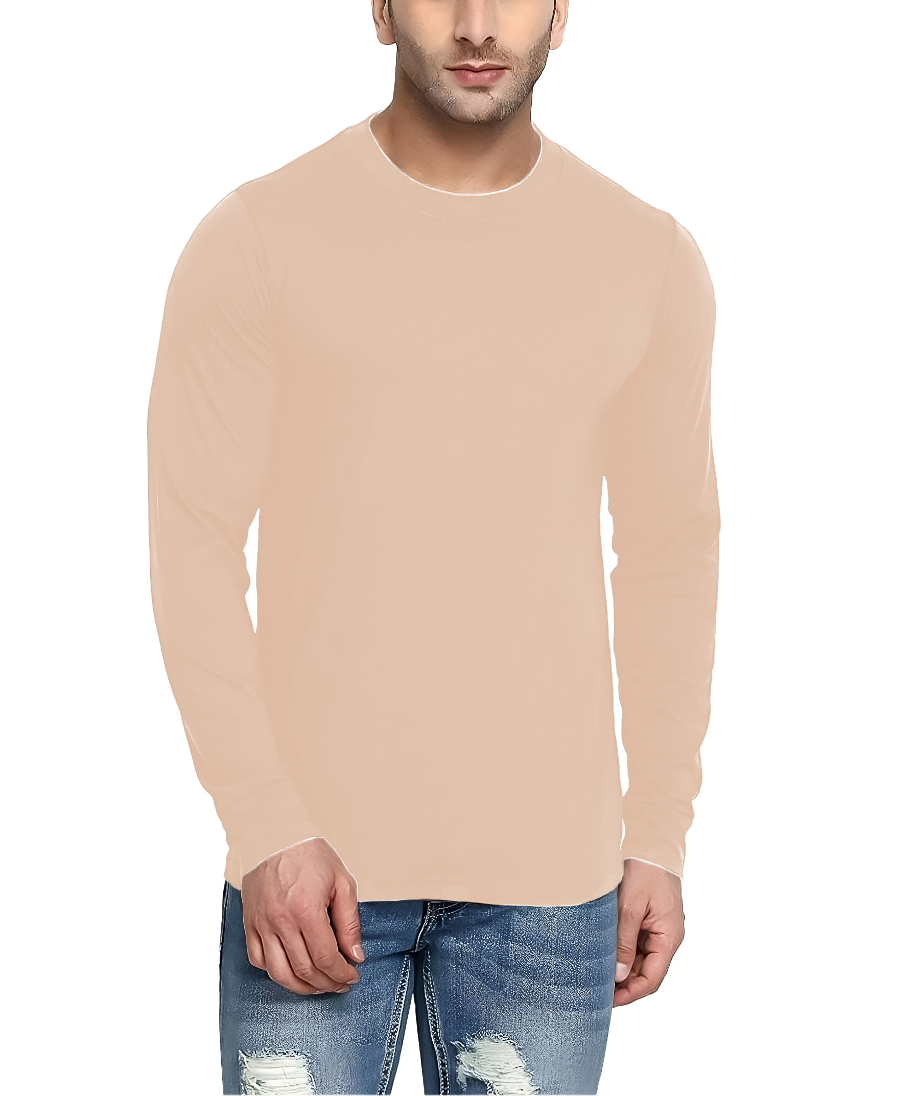 Playera casual basica fresca juvenil hombre xally 2321 cuello redondo manga larga