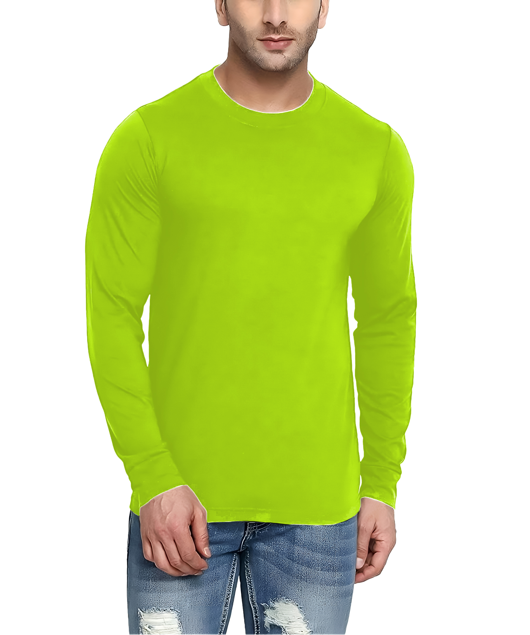 Playera casual basica fresca juvenil hombre xally 2321 cuello redondo manga larga