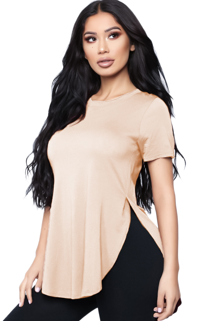 Blusa casual basica fresca juvenil mujer dama xally 2326 cuello redondo manga corta