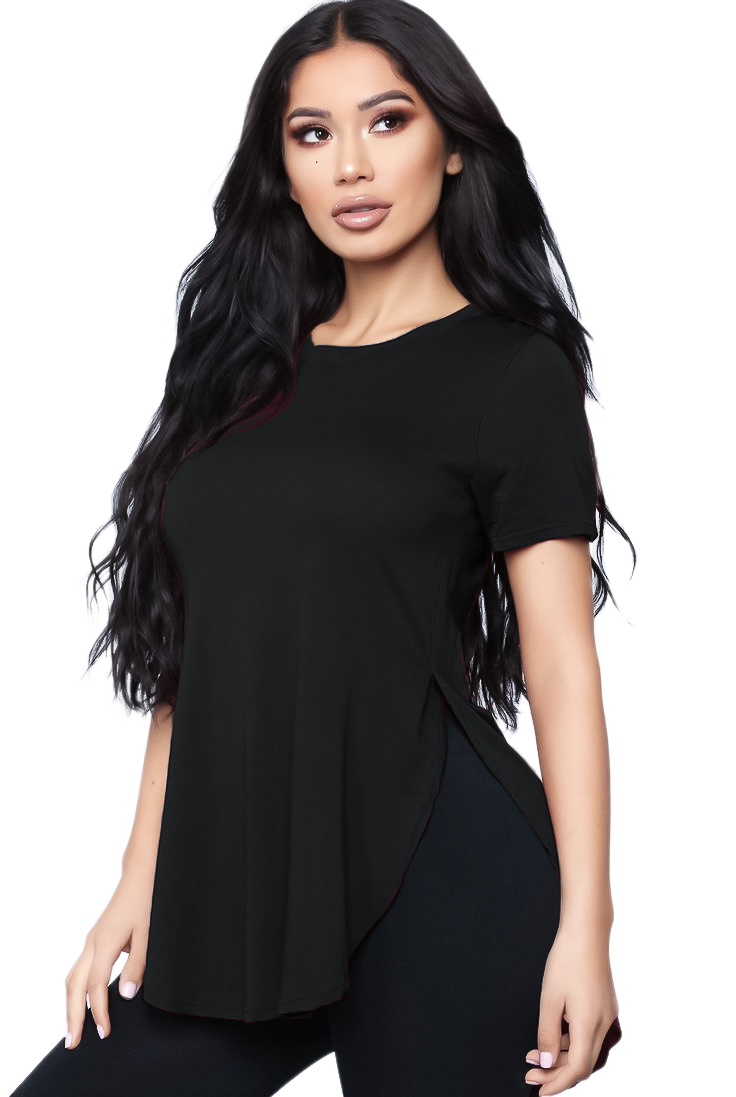 Blusa casual basica fresca juvenil mujer dama xally 2326 cuello redondo manga corta