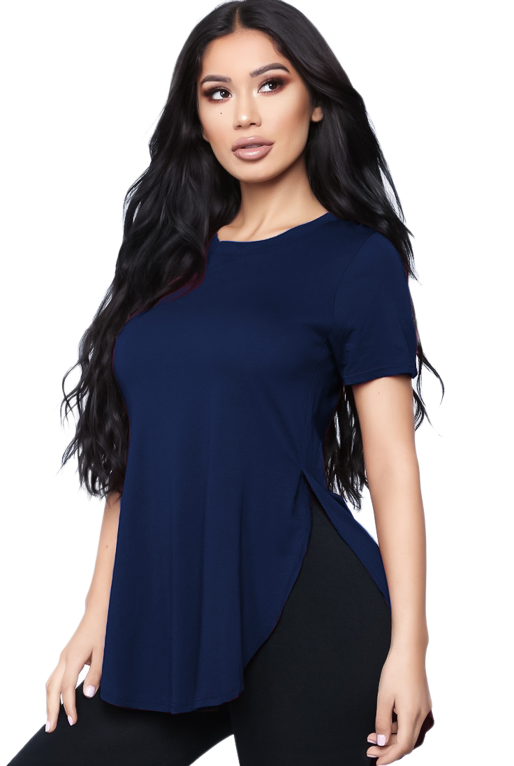 Blusa casual basica fresca juvenil mujer dama xally 2326 cuello redondo manga corta