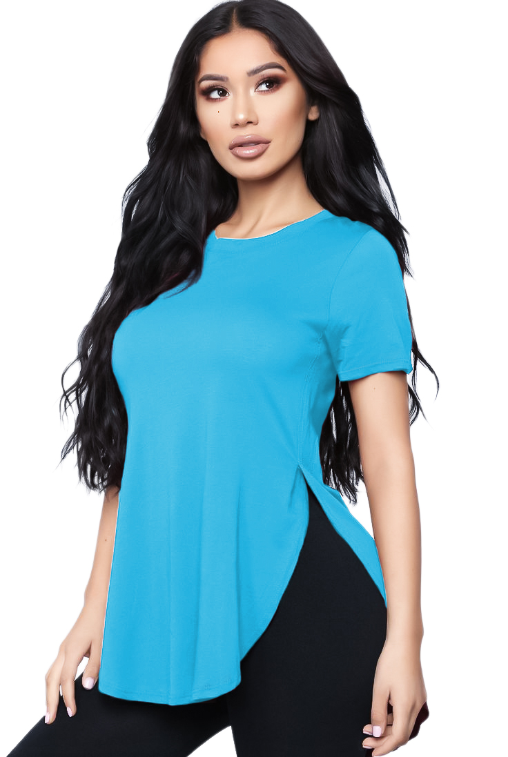 Blusa casual basica fresca juvenil mujer dama xally 2326 cuello redondo manga corta