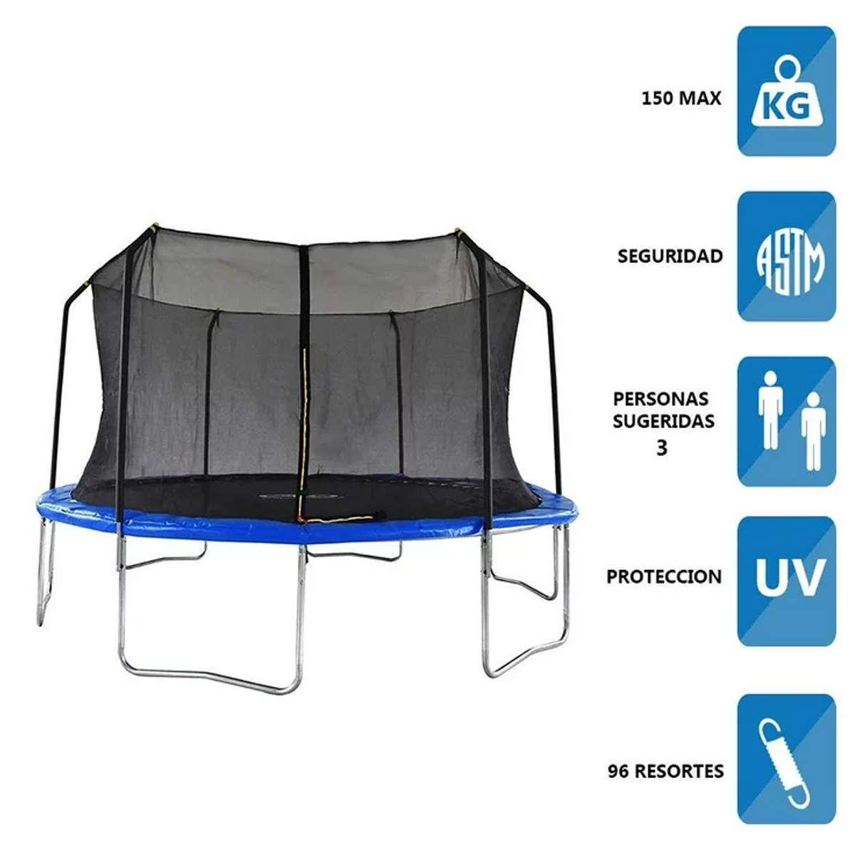 Trampolín Athletic Works 15 Pies con Malla de Seguridad 4.6mts