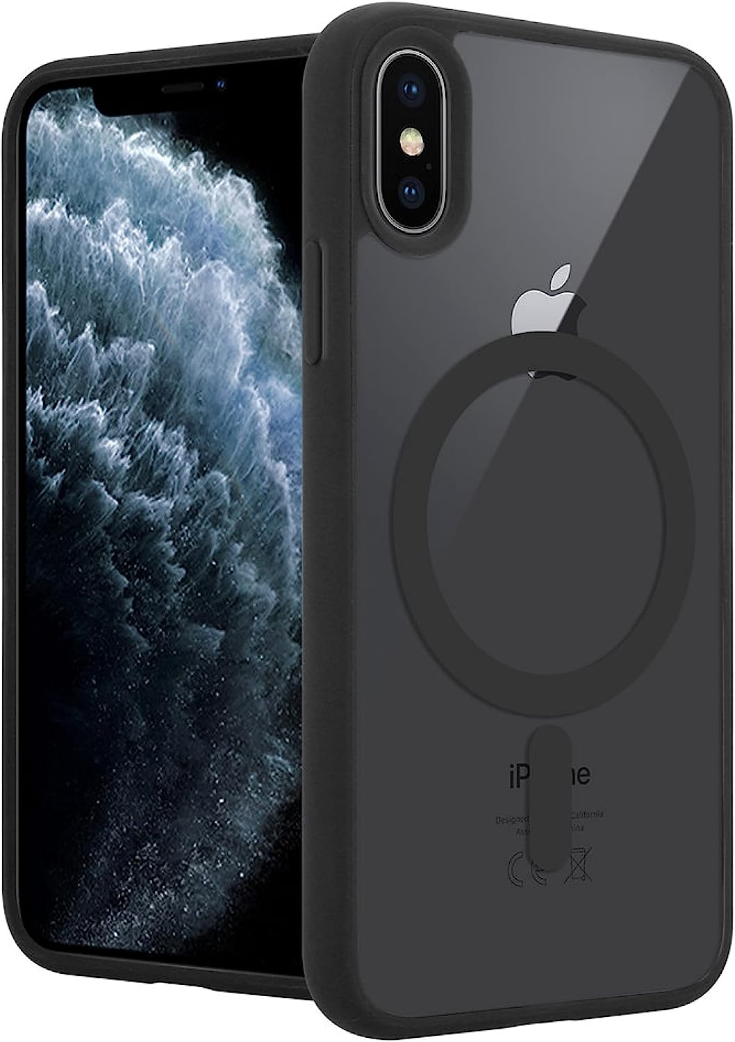 Funda Protector para iPhone XR de 6.1" Case Minimalista con Carga Magnética e inalámbrica Compatible con Cargador Magsafe (2023) Carcasa a Prueba de Golpes de Uso Rudo Anti-Amarillo Estuche Color Negro