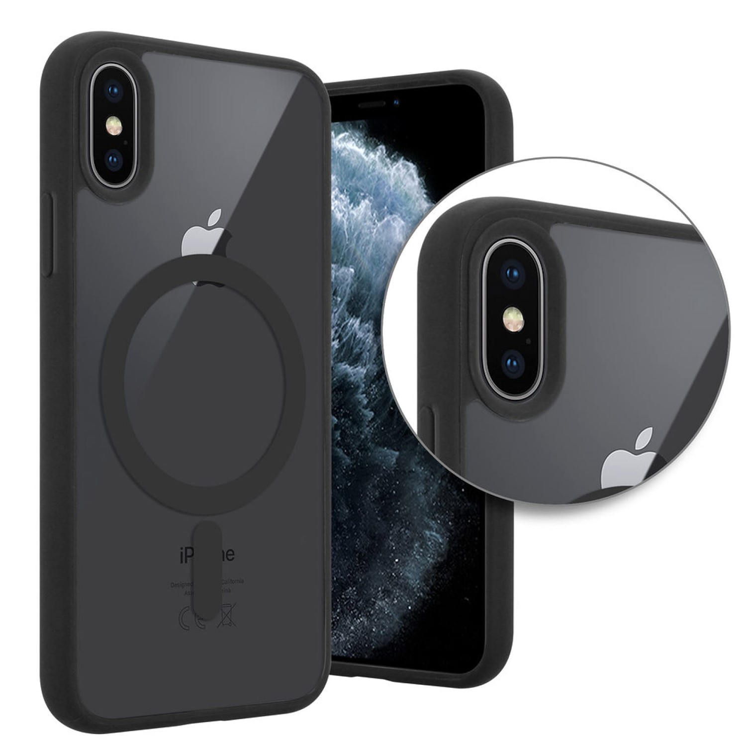 Funda Protector para iPhone X/iPhone XS de 5.8" Case Minimalista, Carga Magnética e inalámbrica Compatible con Cargador MagSafe (2023) Carcasa a Prueba de Golpes Uso Rudo Anti-Amarillo
