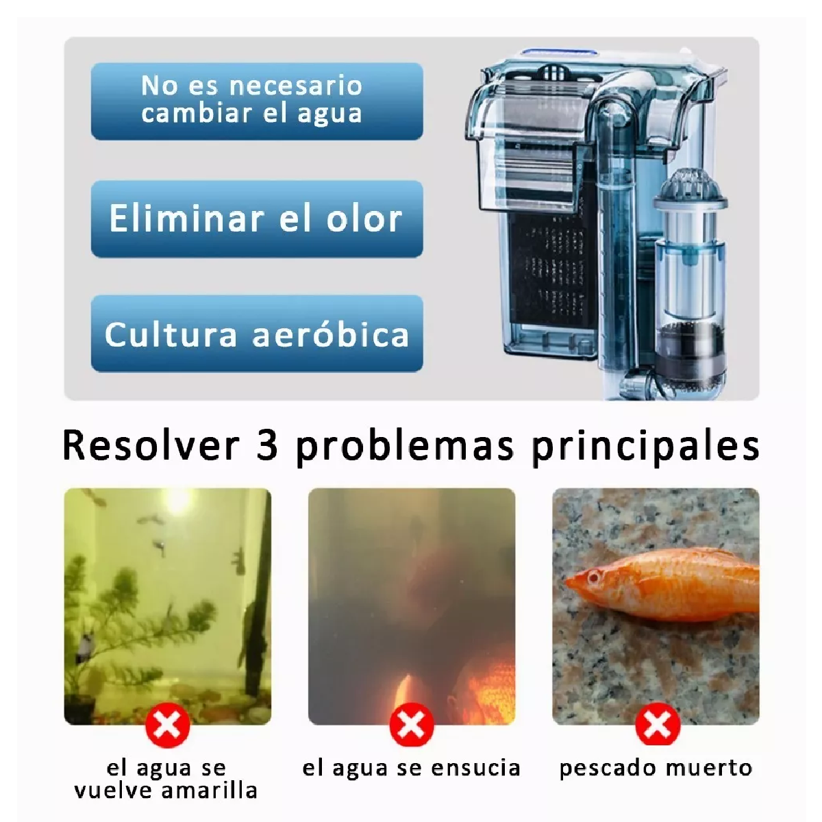 Filtro Externo Cascada Acuario Pecera 400 L/h 40-80 L