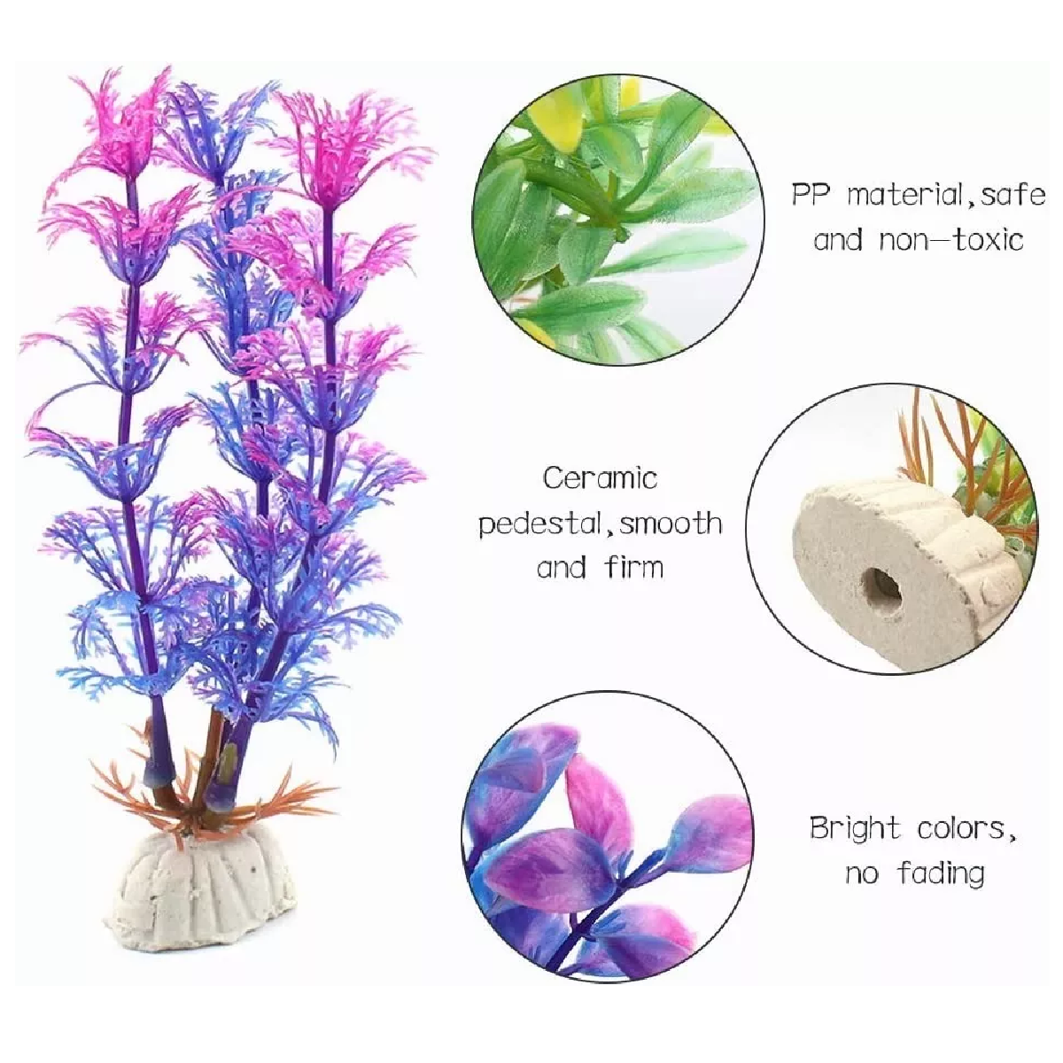 Set 20 Pcs Plantas Artificiales Decorativas Acuario Pecera