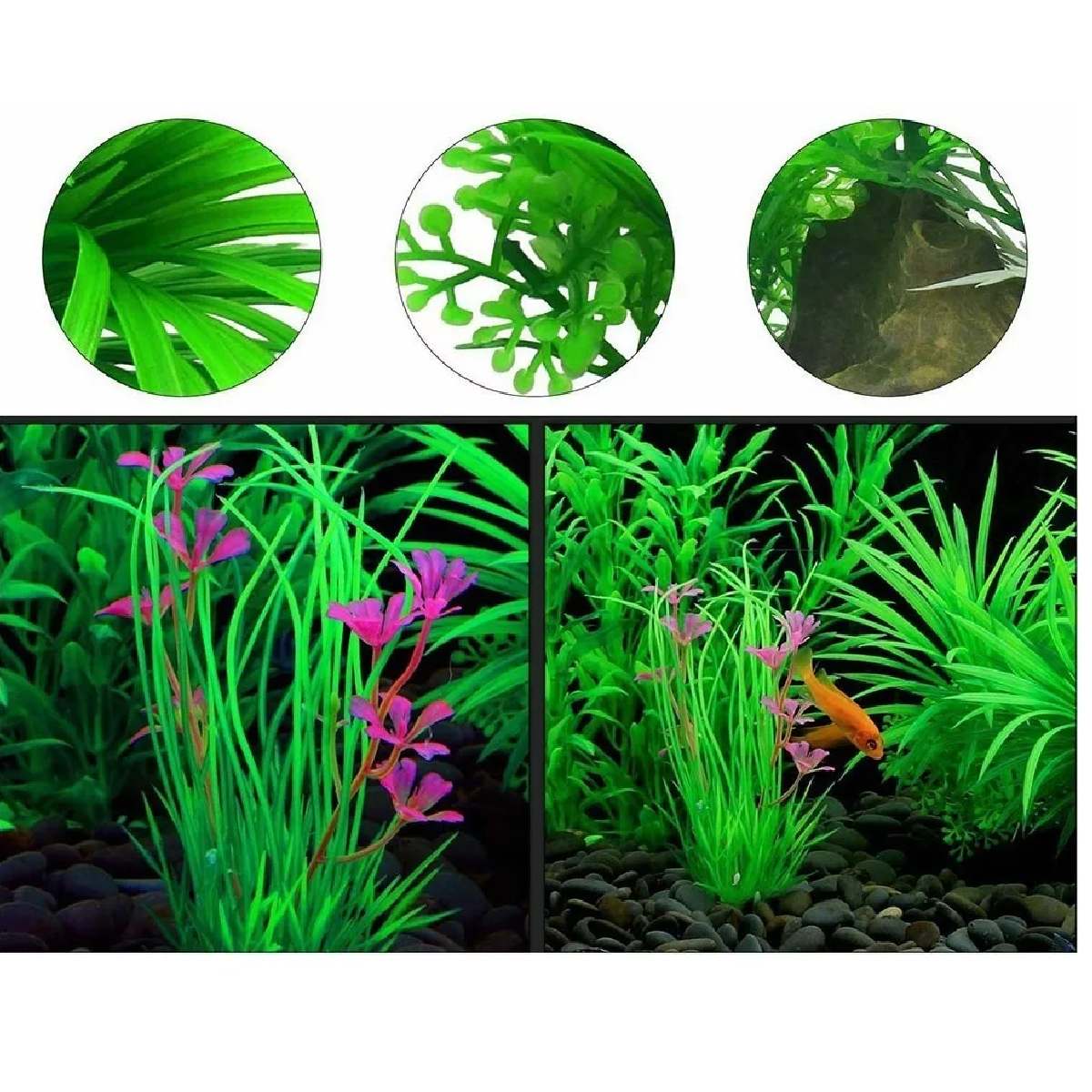 Set 13 Pcs Plantas Artificiales Decorativas Acuario Pecera