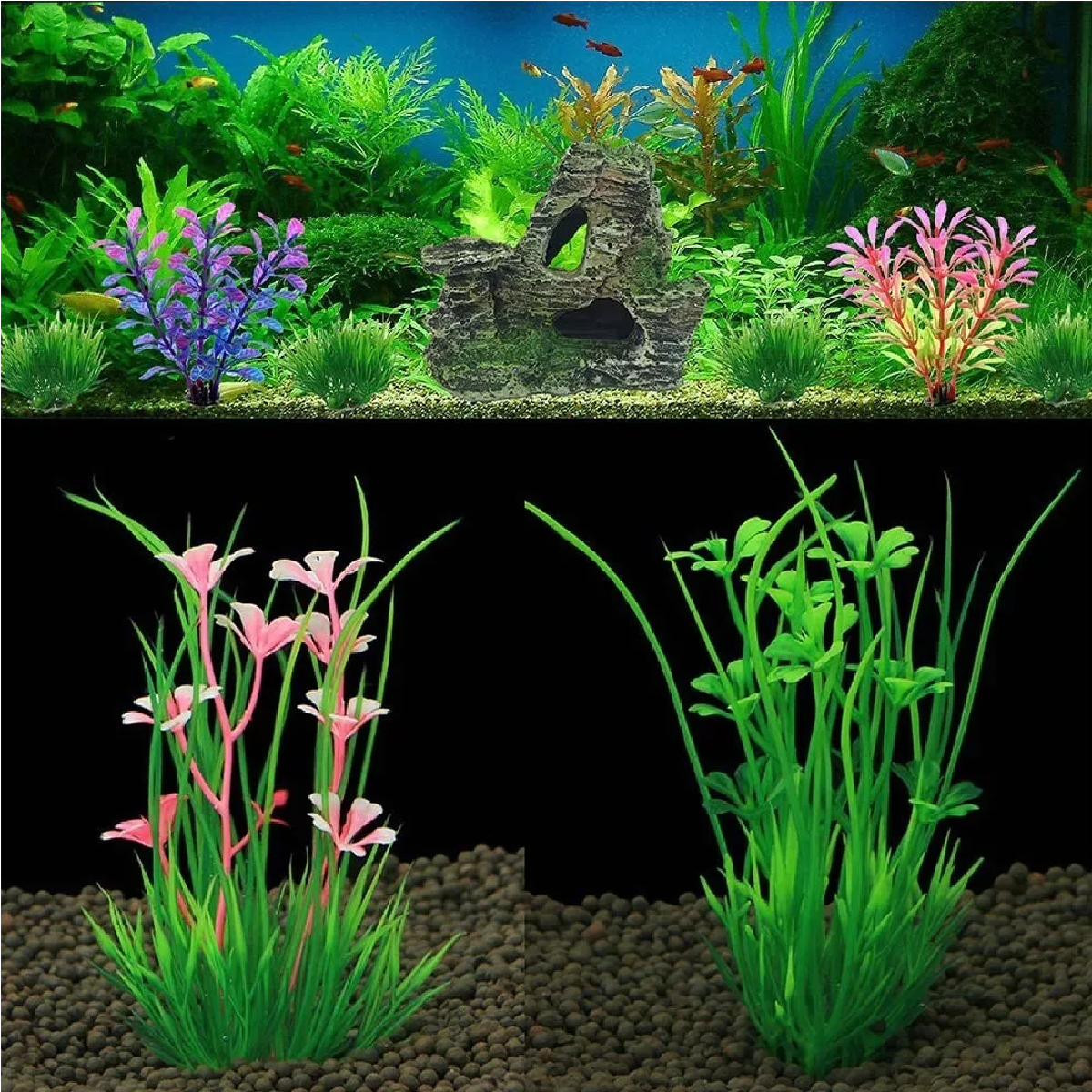 Set 13 Pcs Plantas Artificiales Decorativas Acuario Pecera