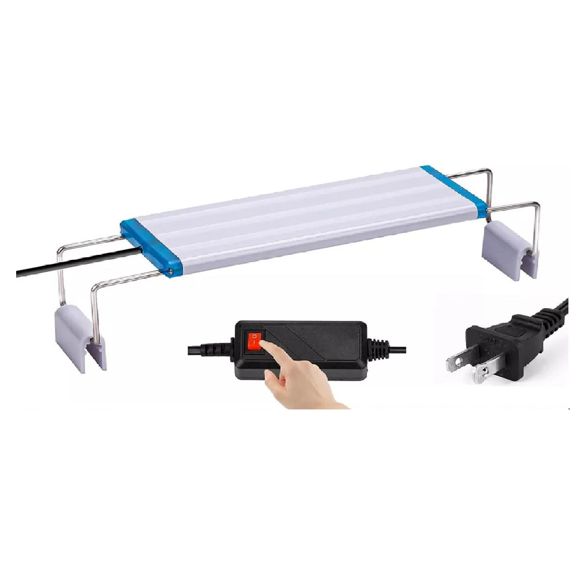 Luz Led Externa Y Blanca, Azul De 38 Cm Para Acuario