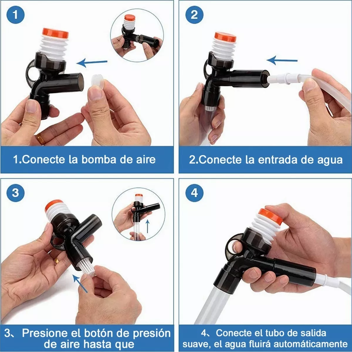 Kit De 9 En 1 Sifon Eléctrico Para Acuarios Pecera Limpieza