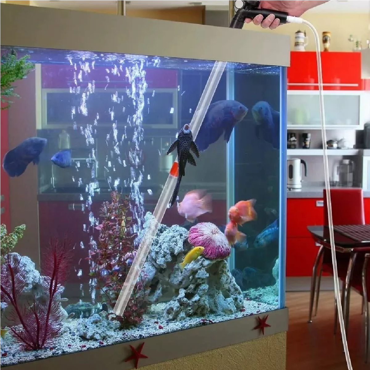 Kit De 9 En 1 Sifon Eléctrico Para Acuarios Pecera Limpieza