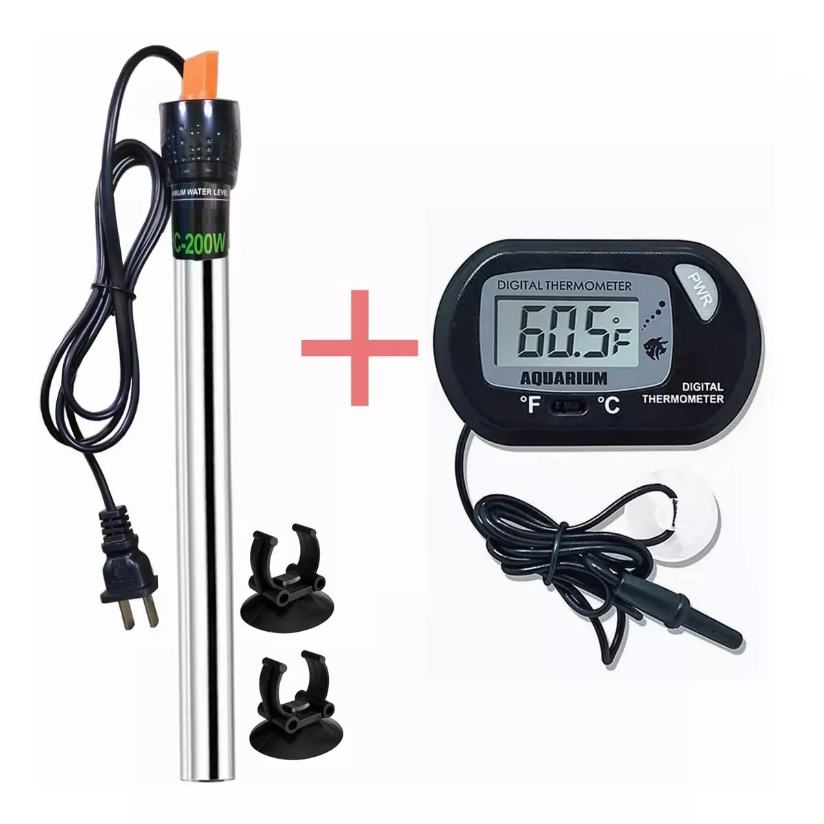 Termostato De 200w Y Termómetro Digital Para Pecera Acuario