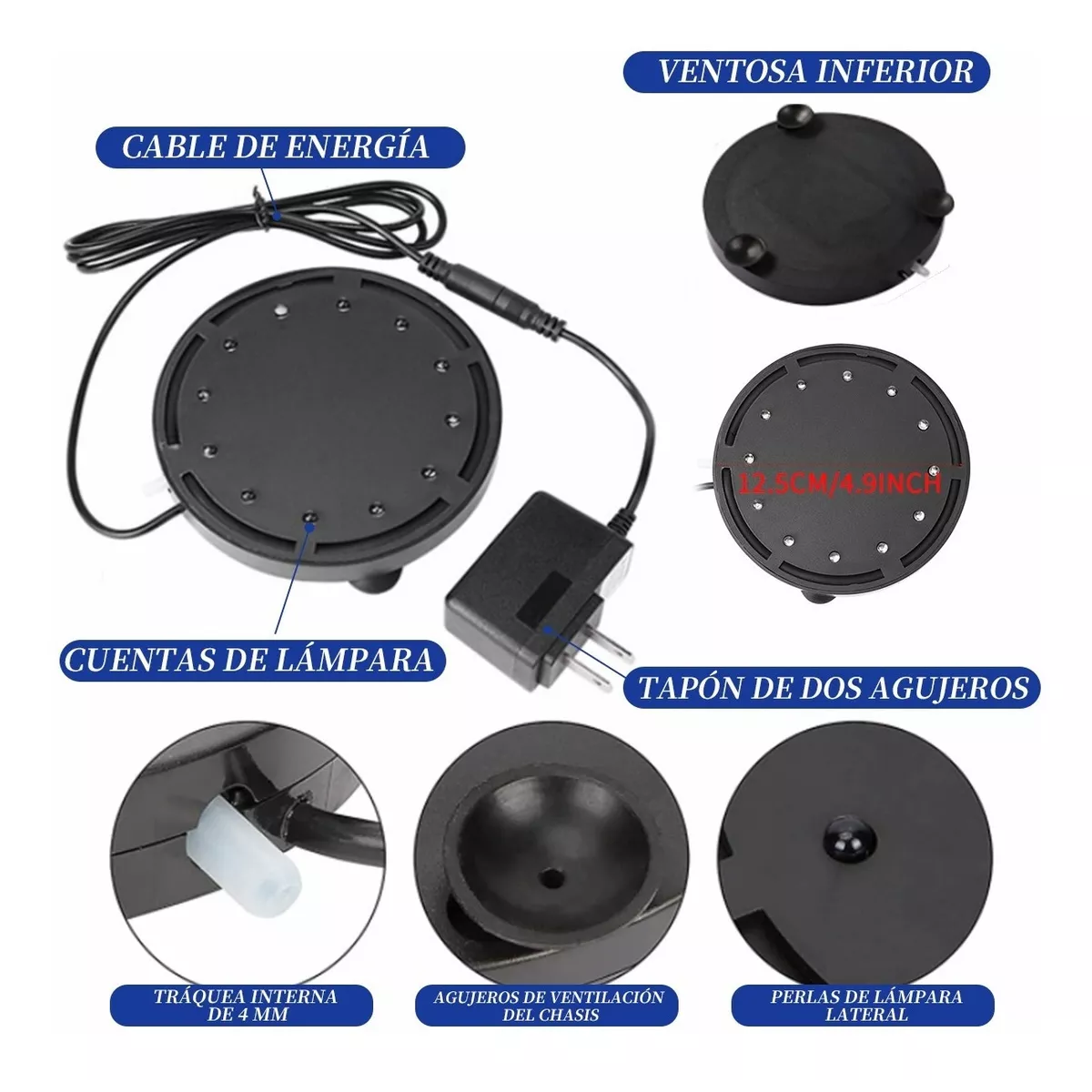 Lámpara Para Peceras Acuario 12 Burbuja Luces Sumergible