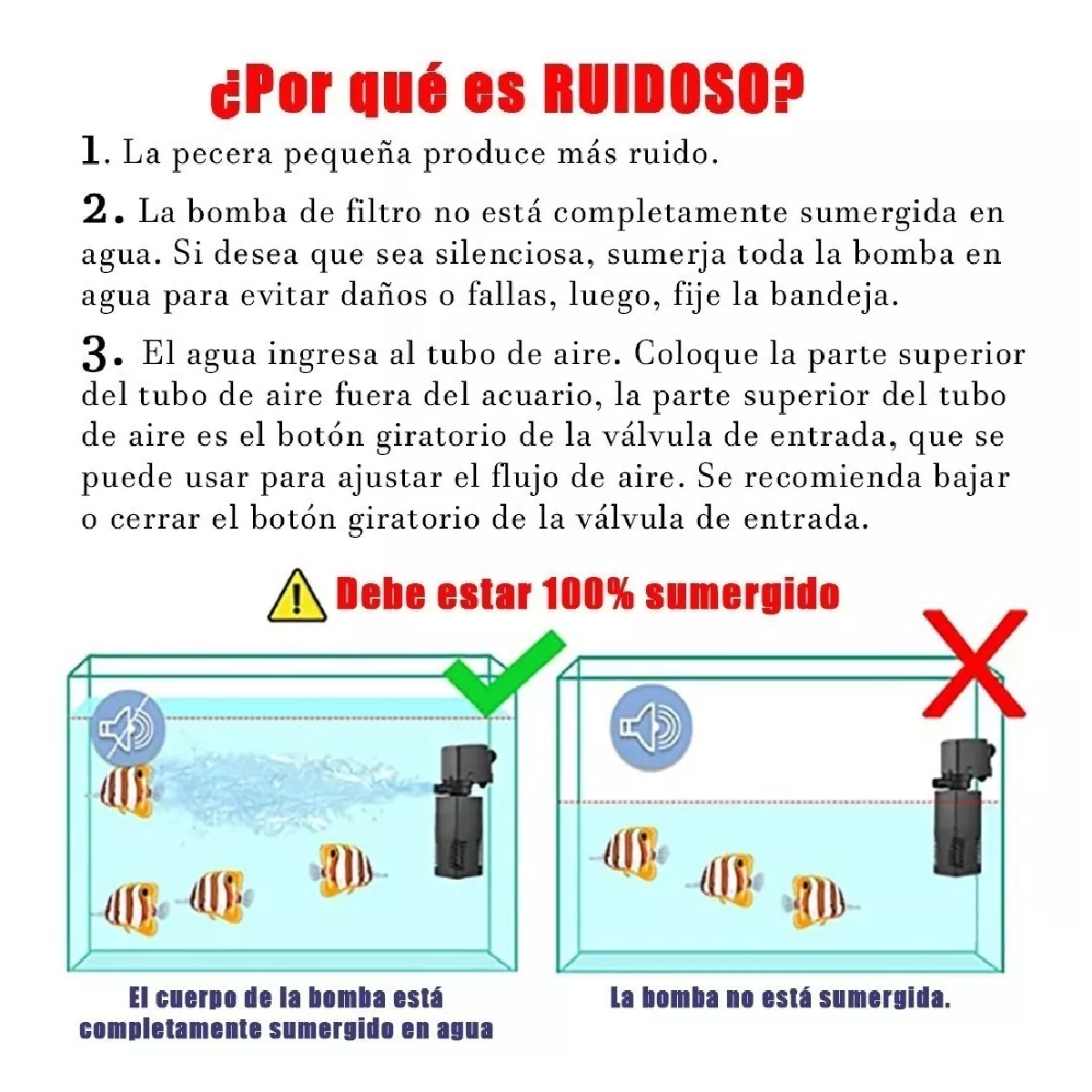 Filtro Incorporado Pecera Acuario 3 In 1 1000l/h Oxigenación