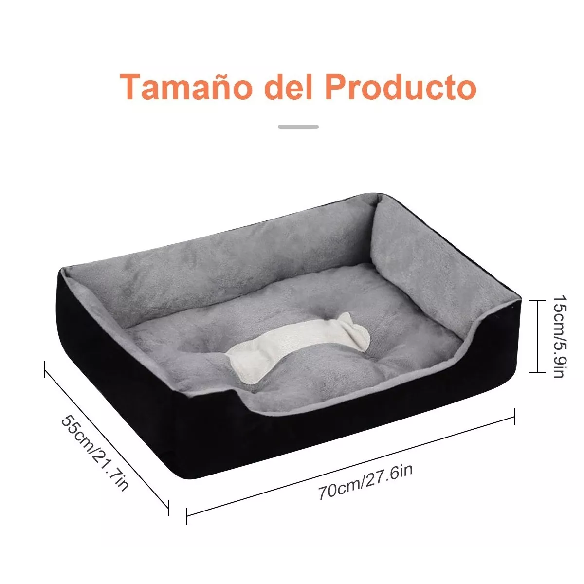 Cama Impermeable De 70x55 Mascotas, Gatos Y Perros Medianos
