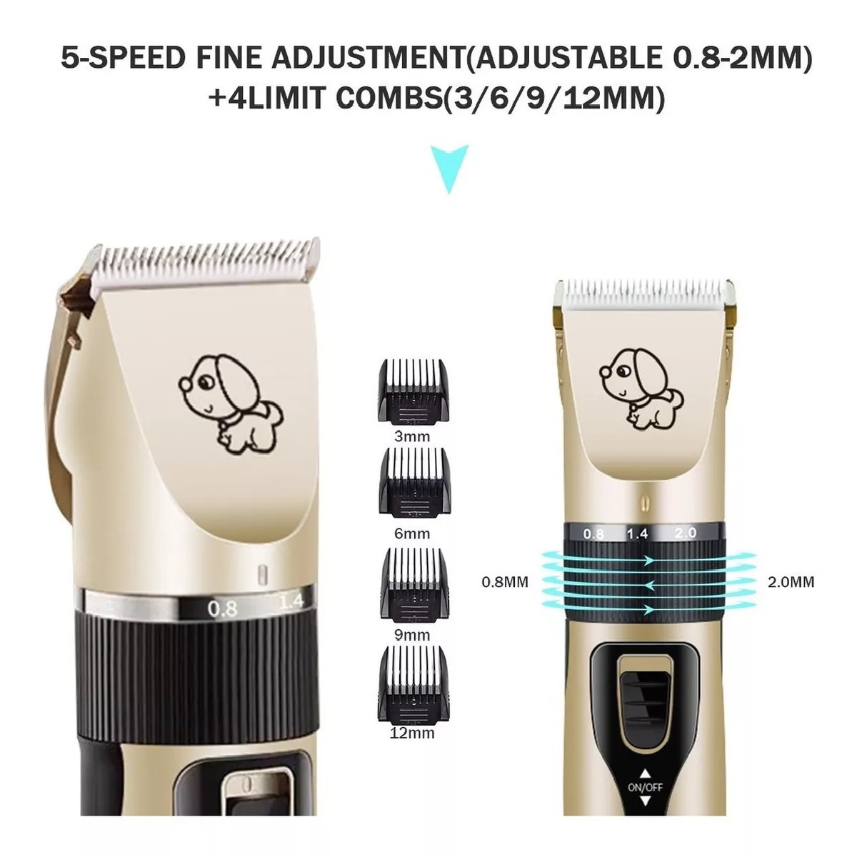 Kit De Máquina Cortadora De Pelo Para Mascotas Y Perros