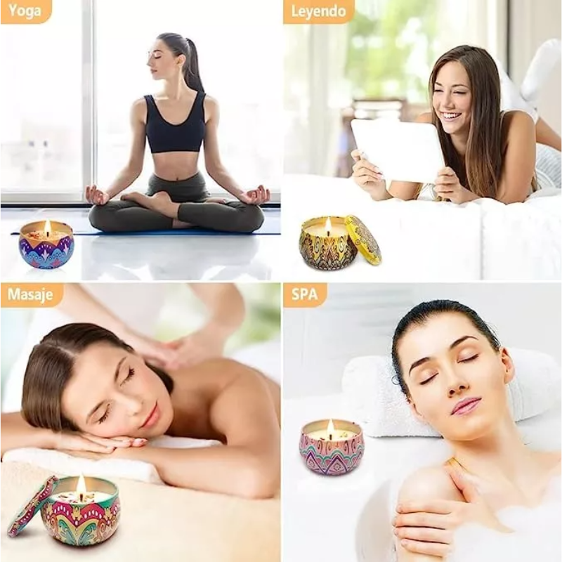 6 Piezas Velas Aromáticas De Cera De Soja Para Aromaterapia.