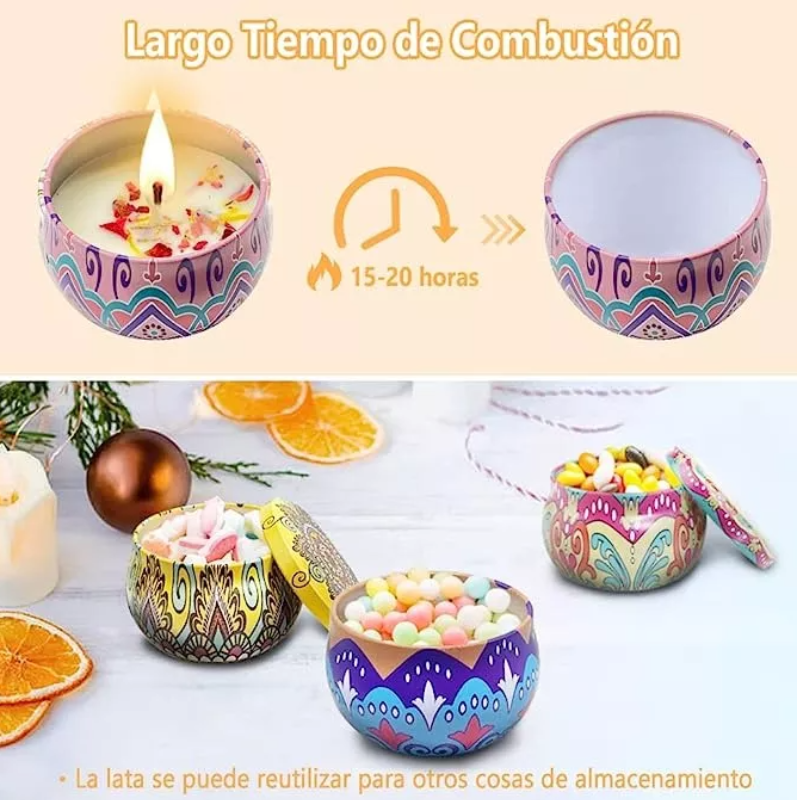 6 Piezas Velas Aromáticas De Cera De Soja Para Aromaterapia.