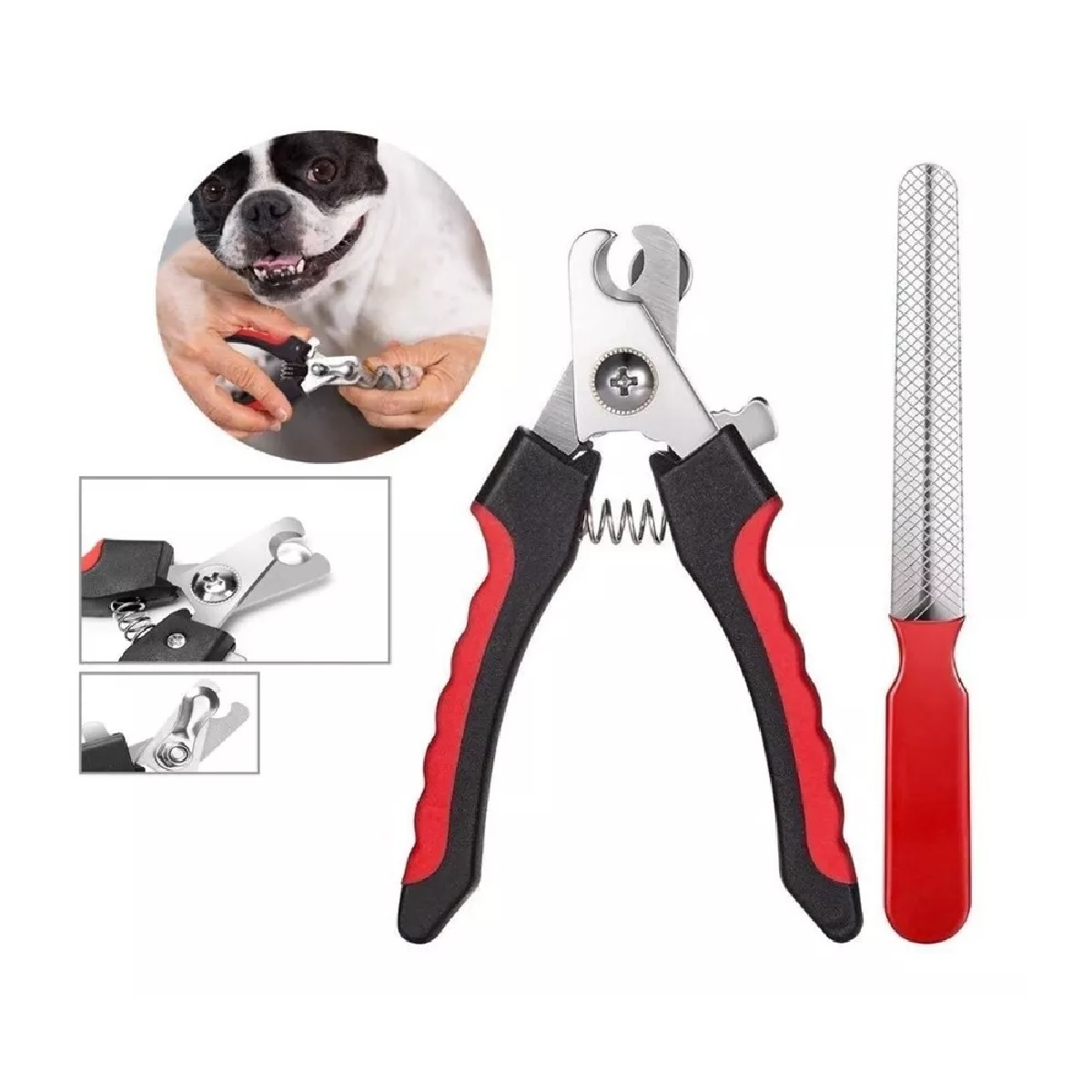 Kit Corta Uñas Para Perro O Gato Mascota Chico Grande + Lima