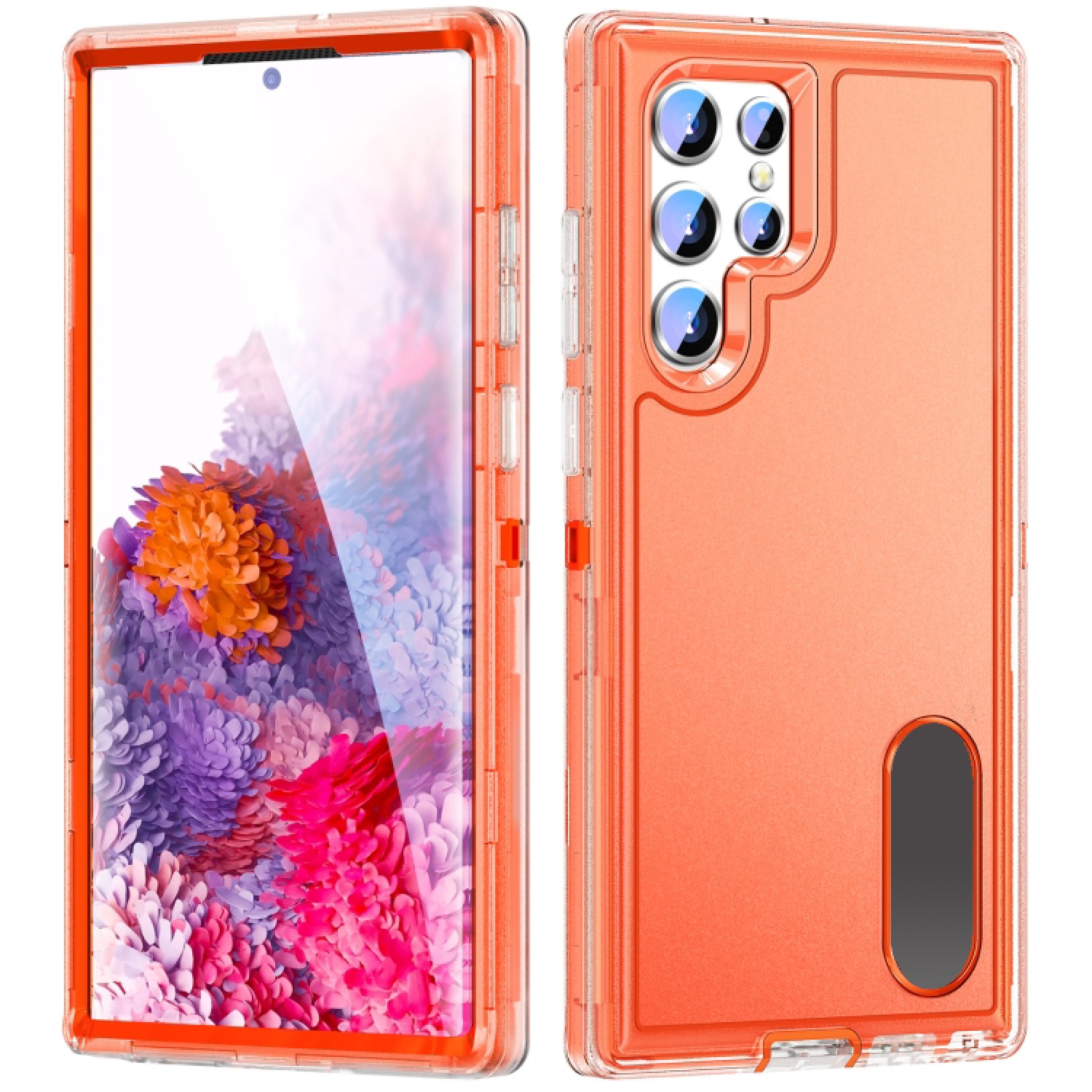 Funda para Samsung Galaxy S22 Ultra 5G de 6.8" Case de 3 Capas Resistente a Golpes y Caidas de Uso Rudo Grado Militar Protección de Cuerpo Completo 360, Carcasa Compatible con Carga Inalambrica con Protector de Pantalla Incluido.