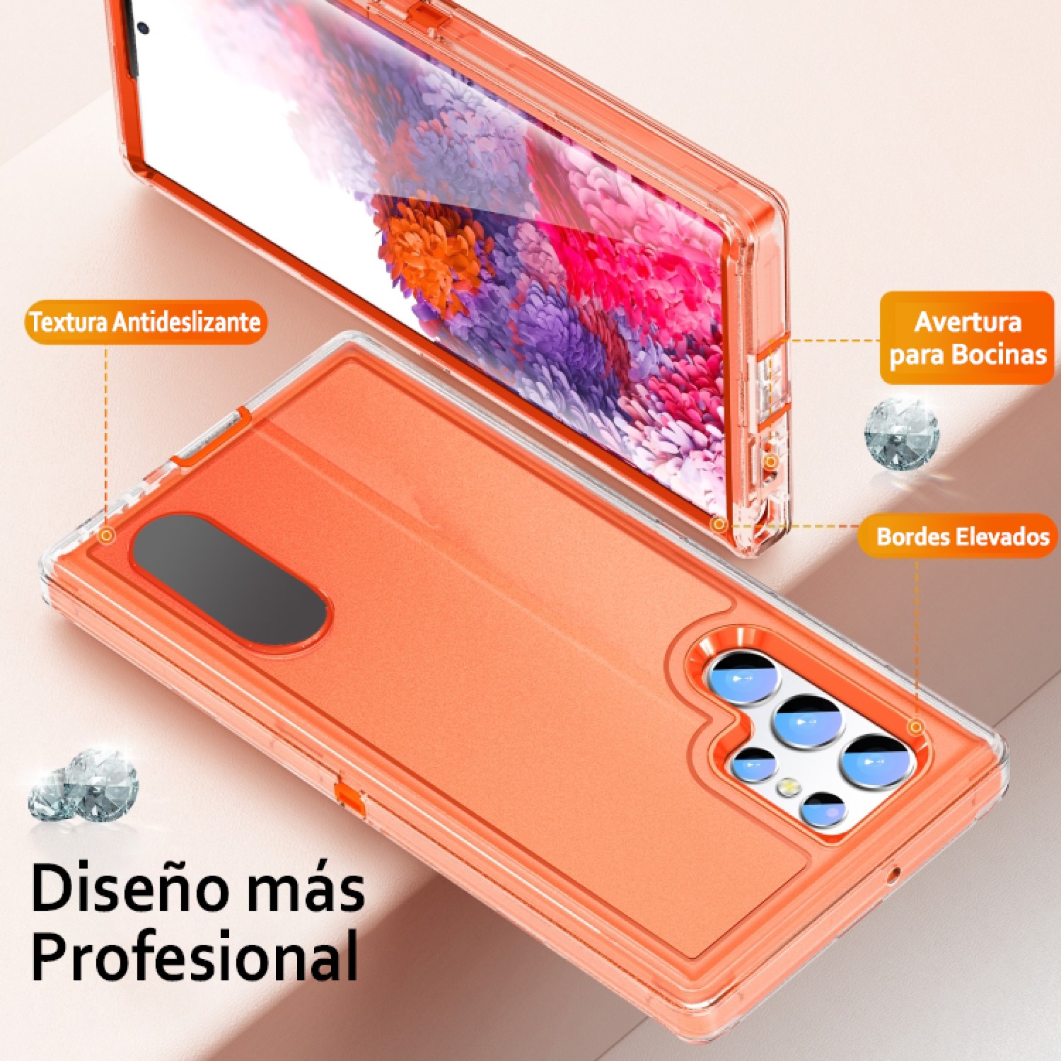 Funda para Samsung Galaxy S22 Ultra 5G de 6.8" Case de 3 Capas Resistente a Golpes y Caidas de Uso Rudo Grado Militar Protección de Cuerpo Completo 360, Carcasa Compatible con Carga Inalambrica con Protector de Pantalla Incluido.