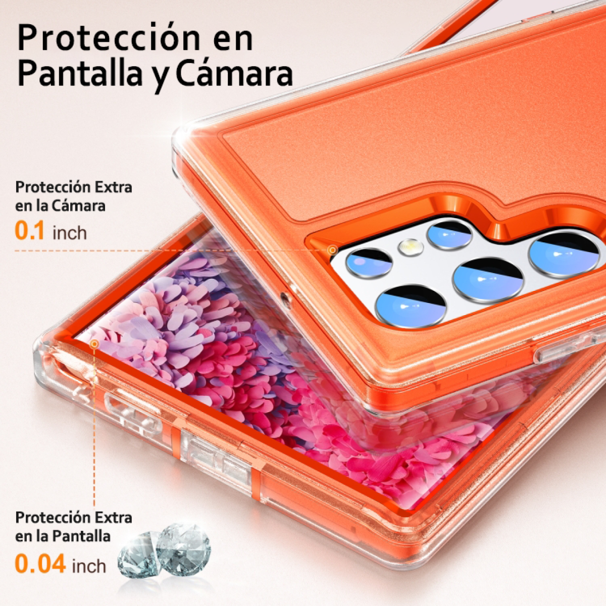 Funda para Samsung Galaxy S22 Ultra 5G de 6.8" Case de 3 Capas Resistente a Golpes y Caidas de Uso Rudo Grado Militar Protección de Cuerpo Completo 360, Carcasa Compatible con Carga Inalambrica con Protector de Pantalla Incluido.