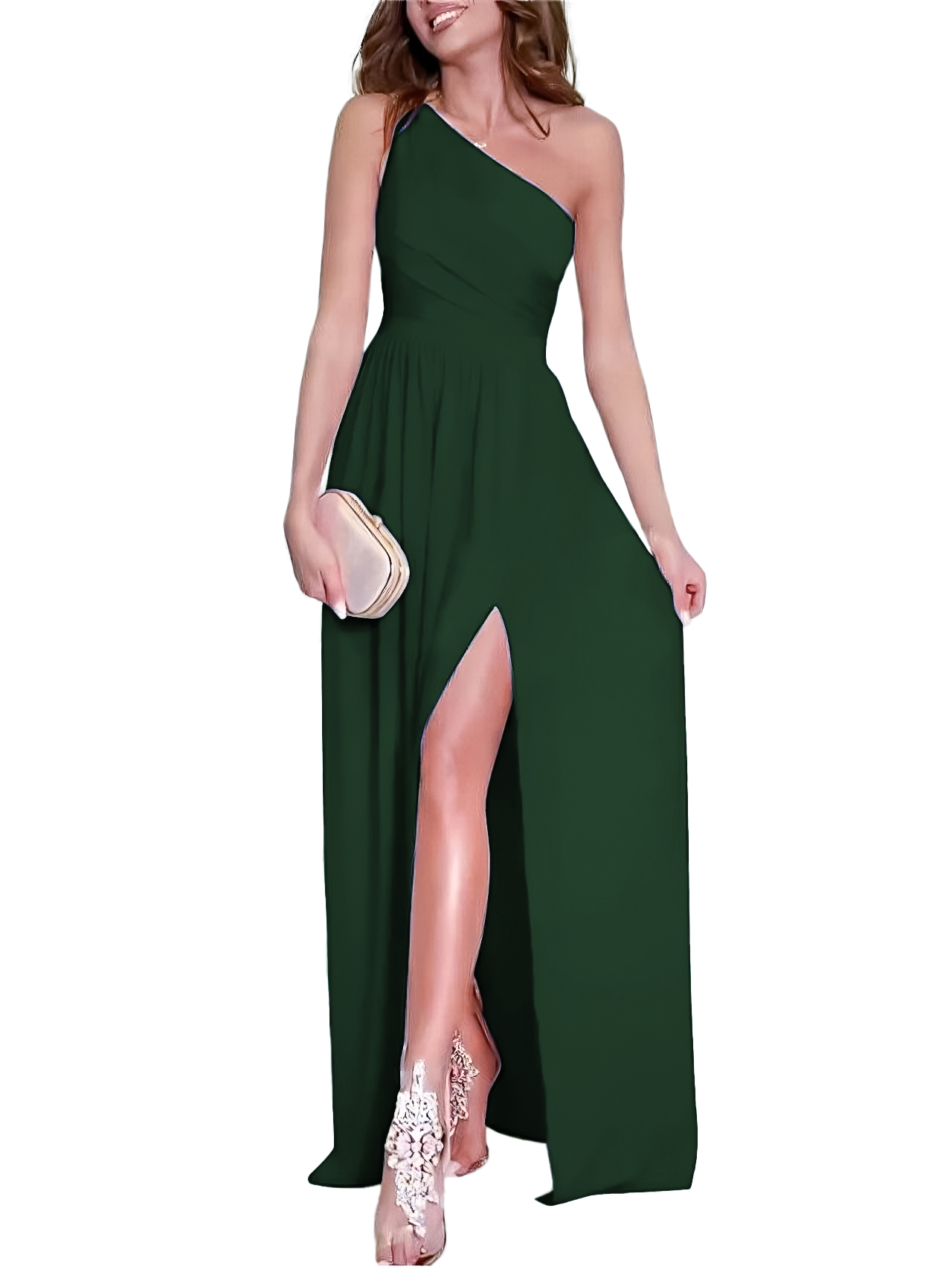 Maxi vestido asimétrico elegante fiesta noche casual dama mujer xally 146 abertura 1 hombro