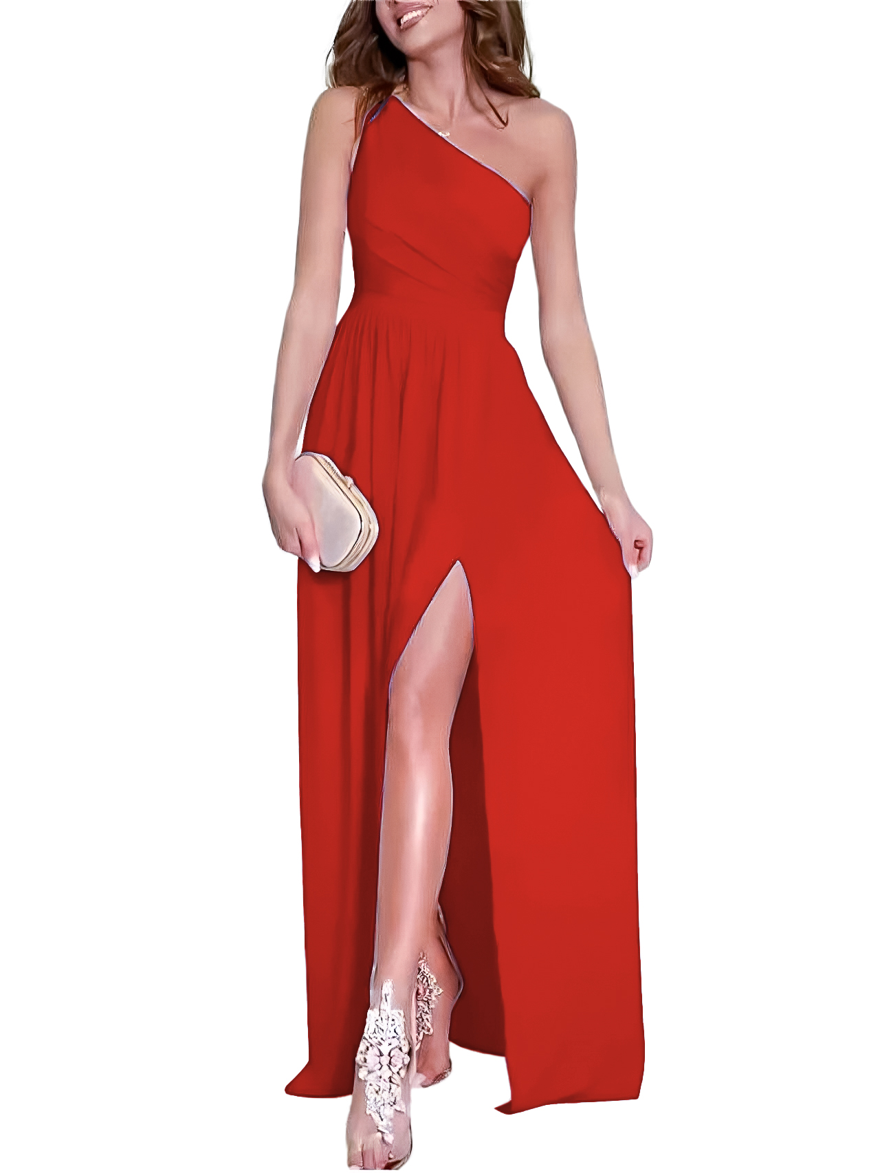 Maxi vestido asimétrico elegante fiesta noche casual dama mujer xally 146 abertura 1 hombro