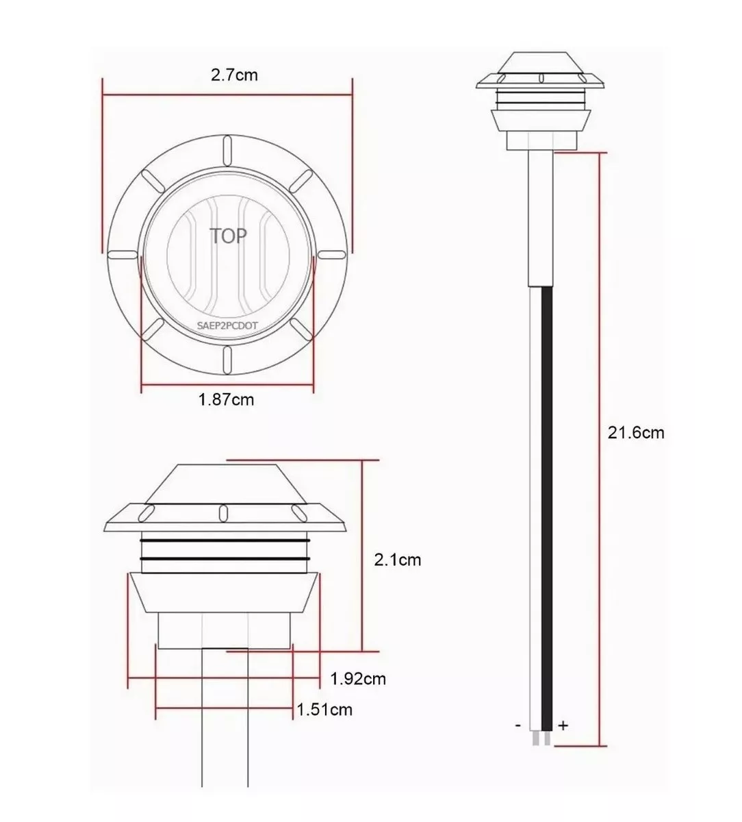 50pzs Plafones Led Cromado Para Camión Trailer Micro 12v