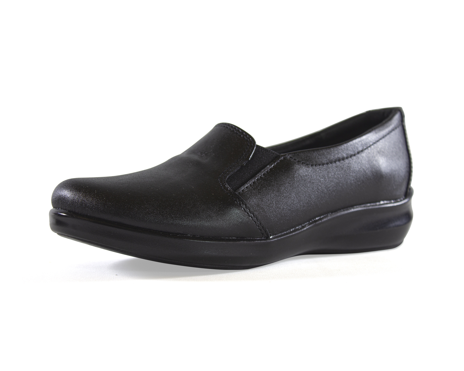 Zapato Choclo De Piel Para Mujer Color Negro