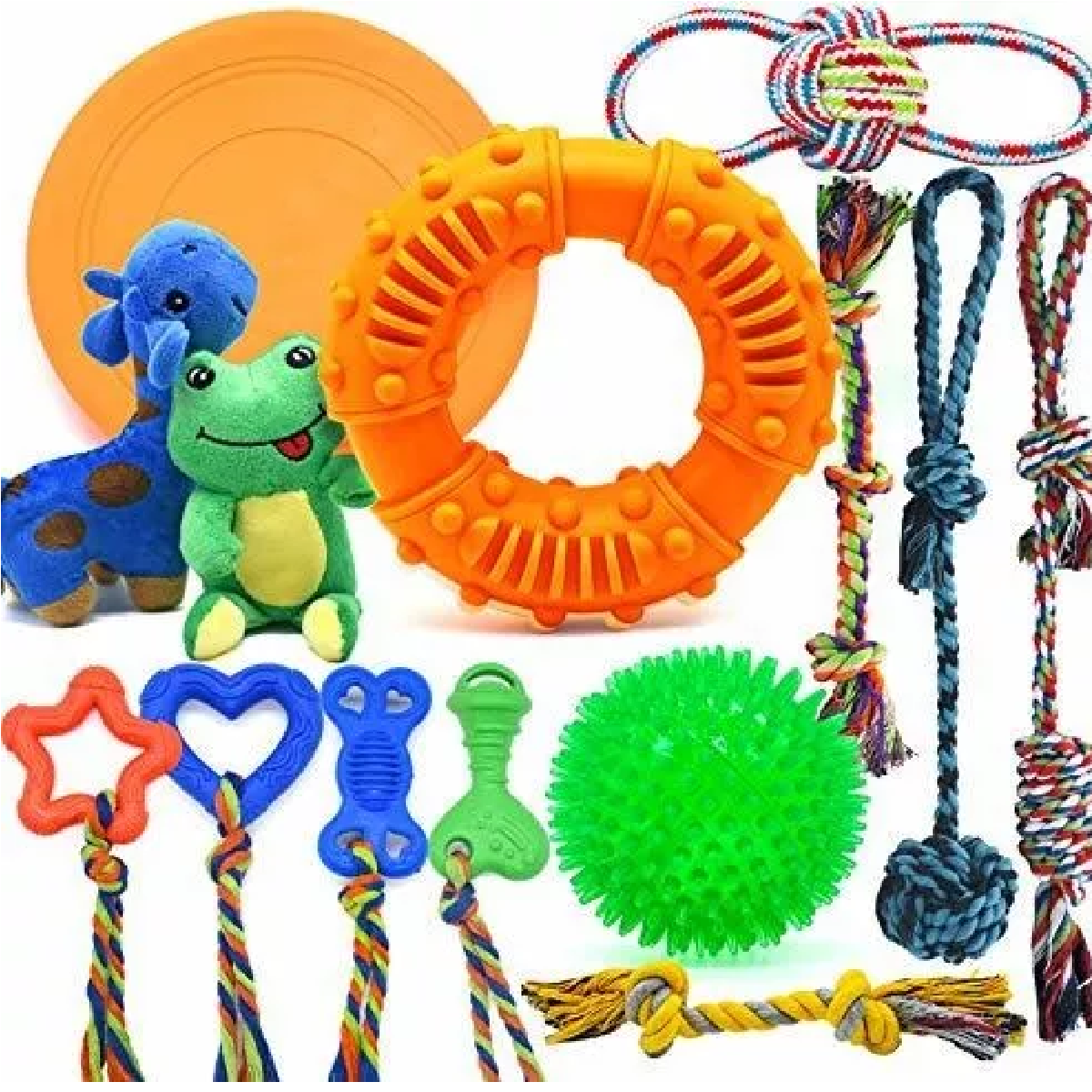 Set Juguetes Mascar Peluche Para Cachorros Pelotas Perro Frisbee